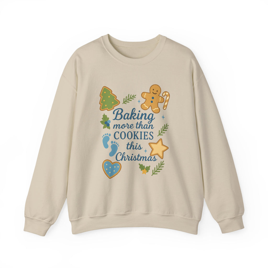 Baking More Than Cookies This Christmas Sweatshirt | Holiday Gingerbread Design, Gift for Expecting Mother