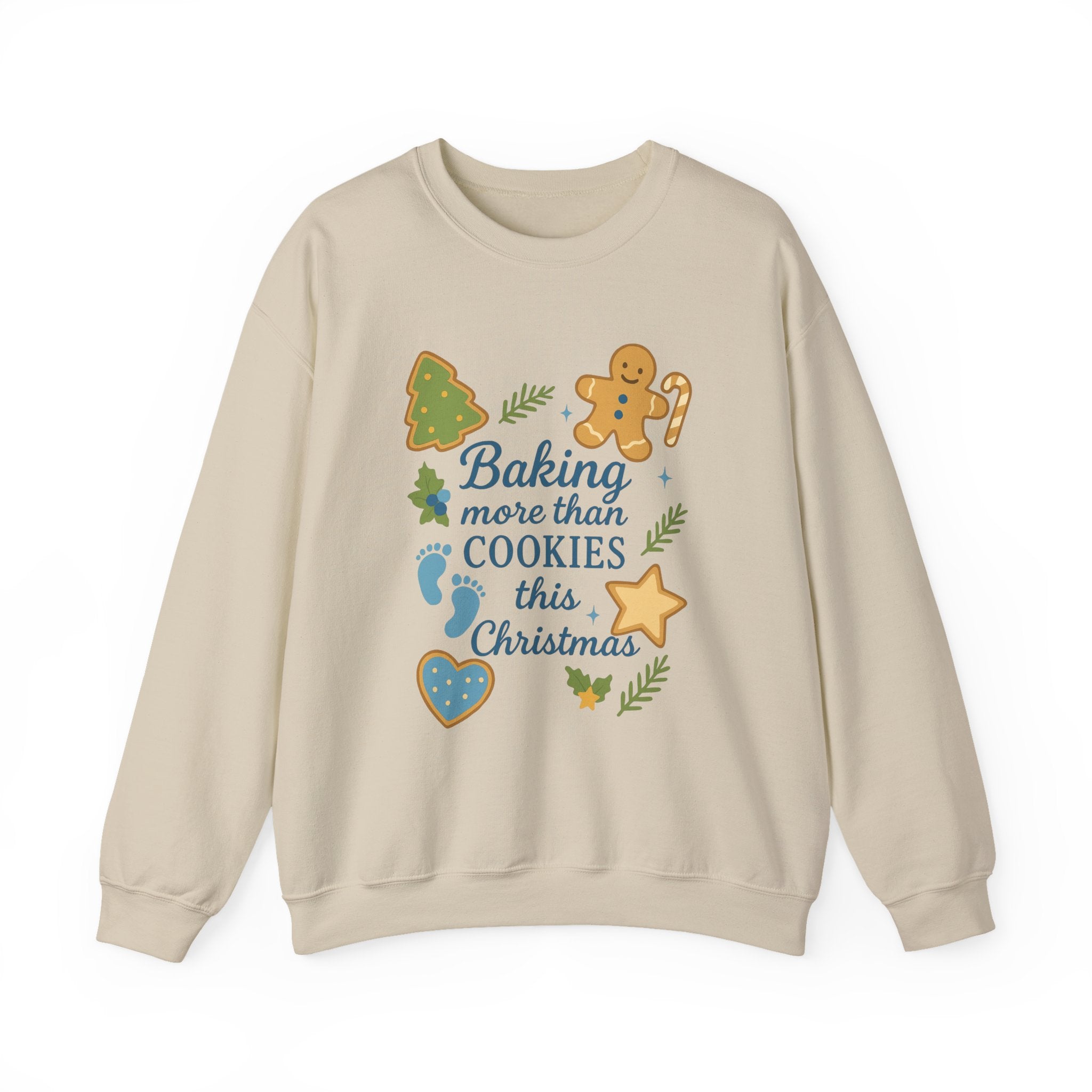 Baking More Than Cookies This Christmas Sweatshirt | Holiday Gingerbread Design, Gift for Expecting Mother