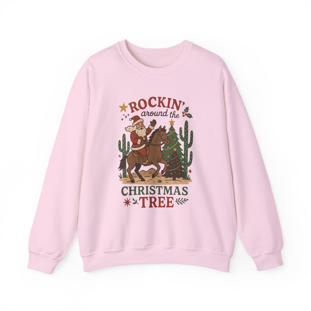 Western Cowboy Santa Christmas Sweatshirt, Unisex Crewneck Jumper, Holiday Festival Pullover, Country Music Xmas Top, Xmas Cowgirl Attire