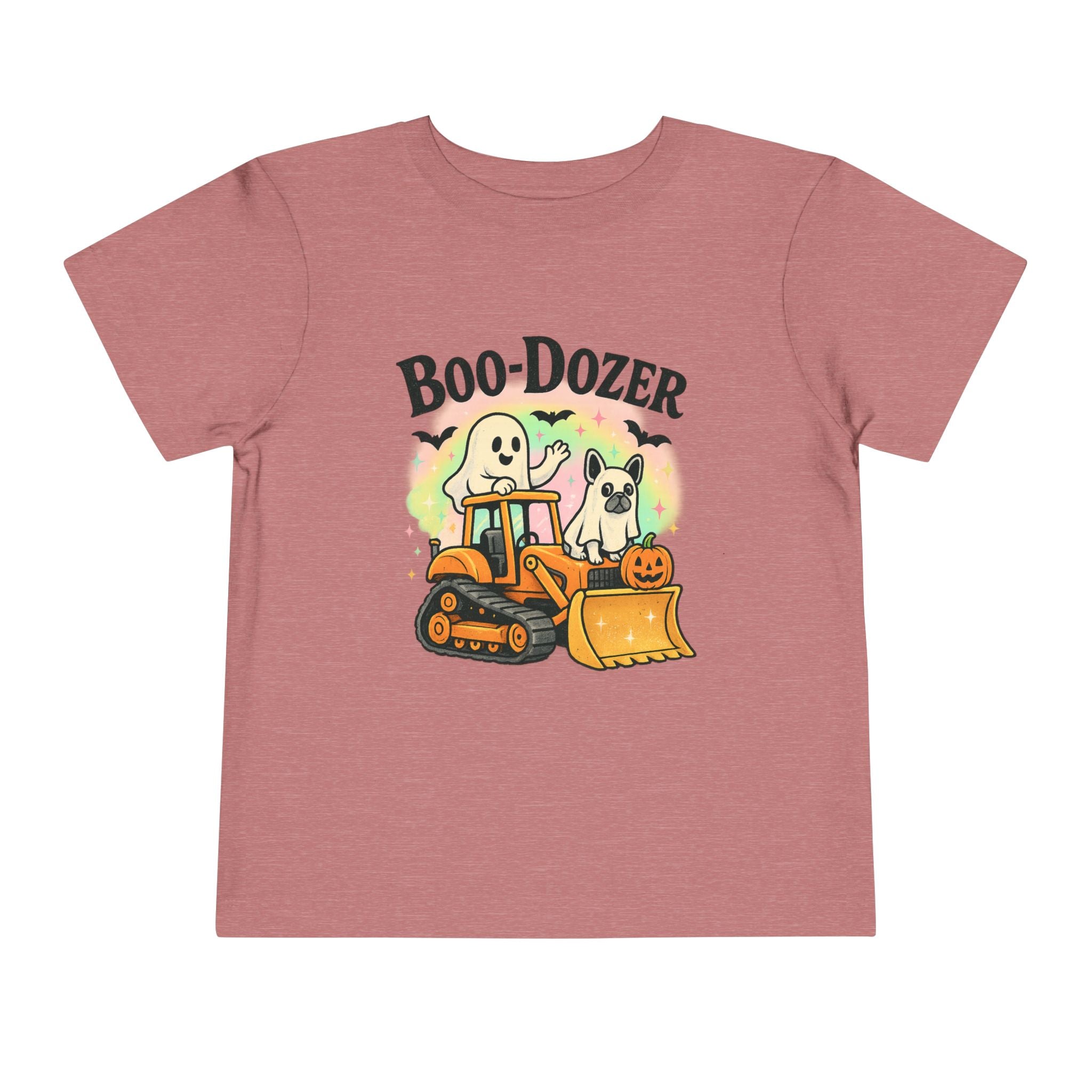 Boo-Dozer Halloween Toddler Tee, Cute Ghosts & Tractor Shirt, Kids Halloween Costume Top, Spooky Fun Apparel, Toddler Gift