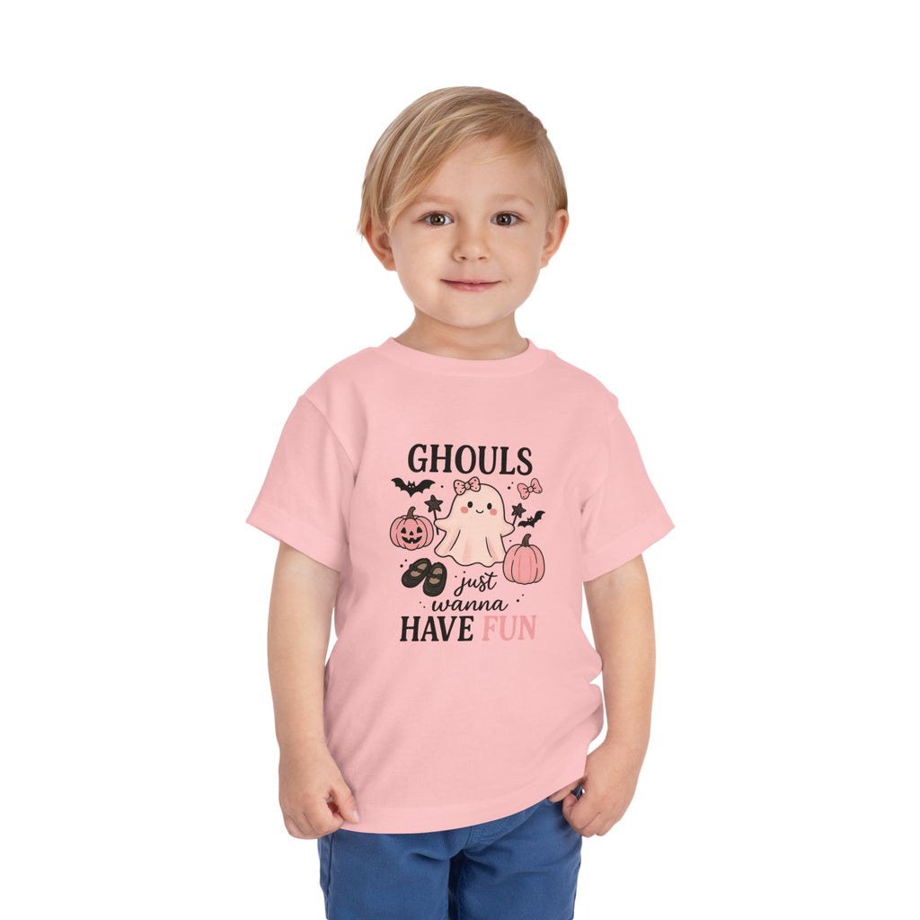 Toddler Halloween Tee - "Ghouls Just Wanna Have Fun" Cute Ghost & Pumpkins - Boo Crew Boutique
