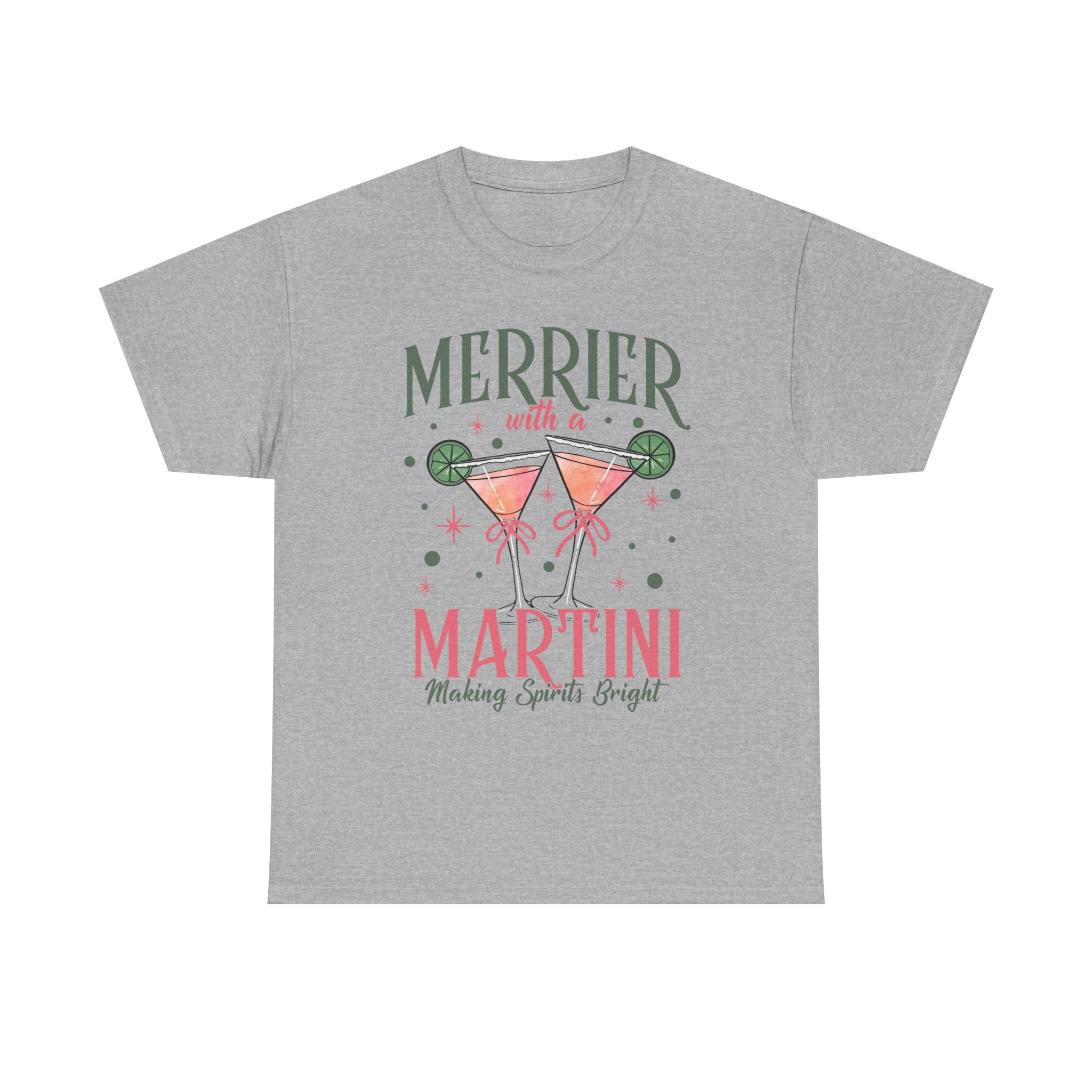 Merrier With a Martini T-Shirt | Holiday Cocktail Tee