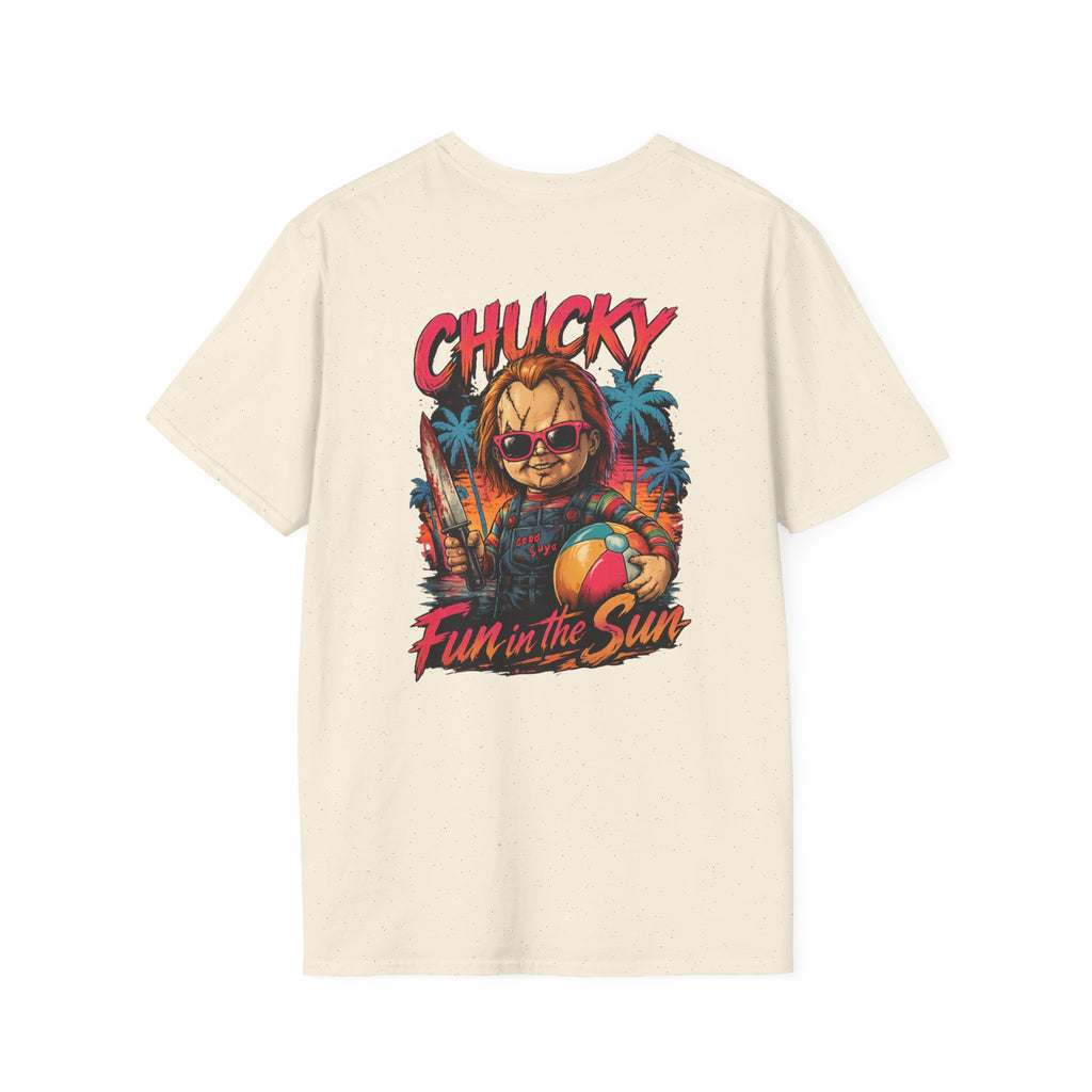 Chucky "Wanna Play?" Back Print Horror T-Shirt - Boo Crew Boutique