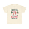 Merrier With a Martini T-Shirt | Spooky Christmas Cocktail Tee - Boo Crew Boutique