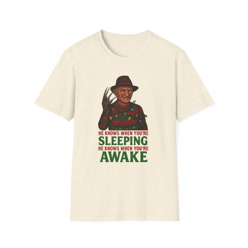 Christmas Horror T-Shirt, Freddy Krueger Tee, Unisex Graphic Shirt, Softstyle Clothing, Scary Movie Apparel, Funny Halloween Gift - Boo Crew Boutique