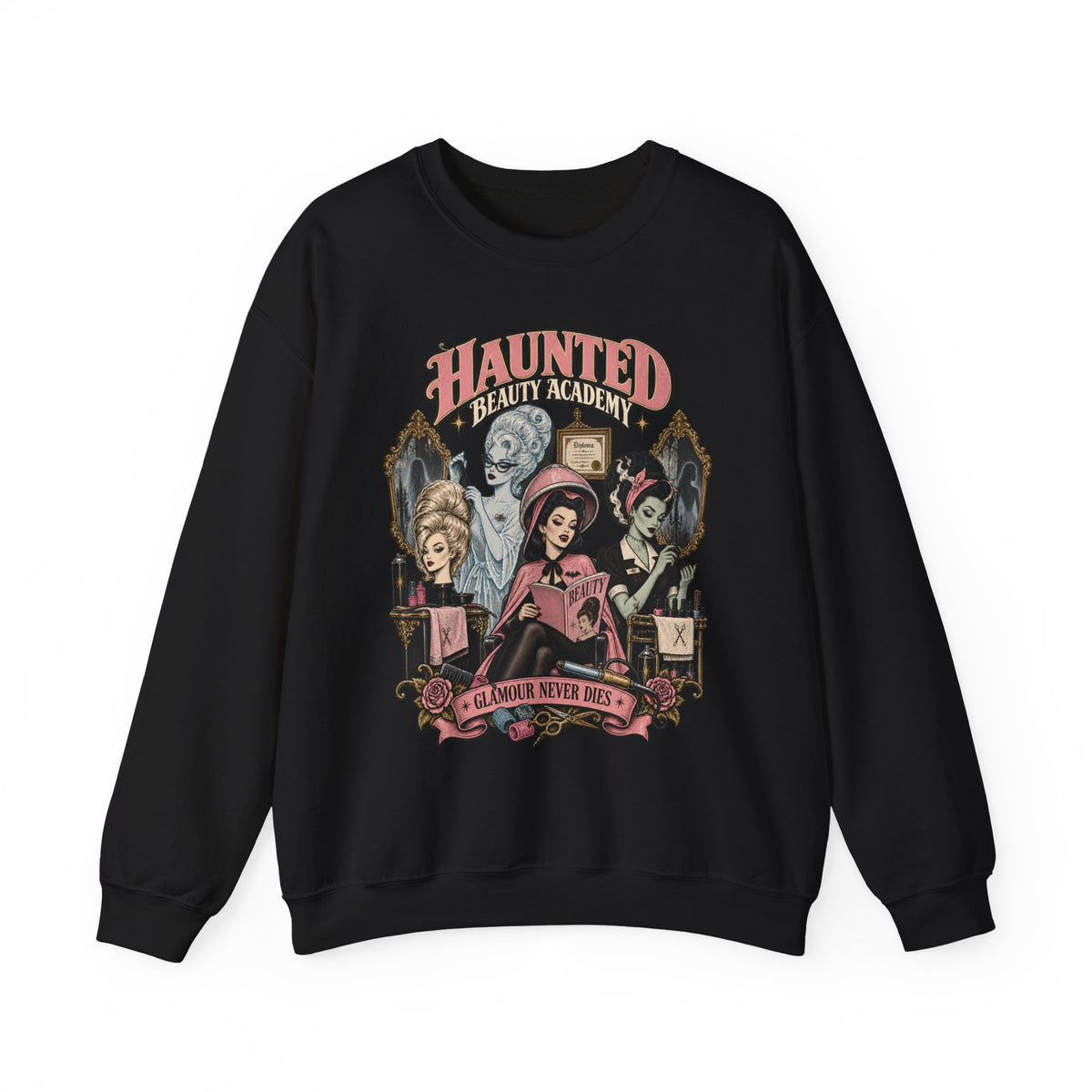 Beauty Never Dies Gothic Crewneck Sweatshirt - Boo Crew Boutique