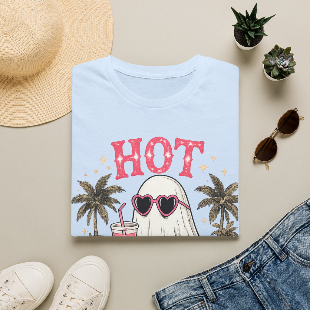 "Hot Ghoul Summer" Ghost Beach Tee - Boo Crew Boutique