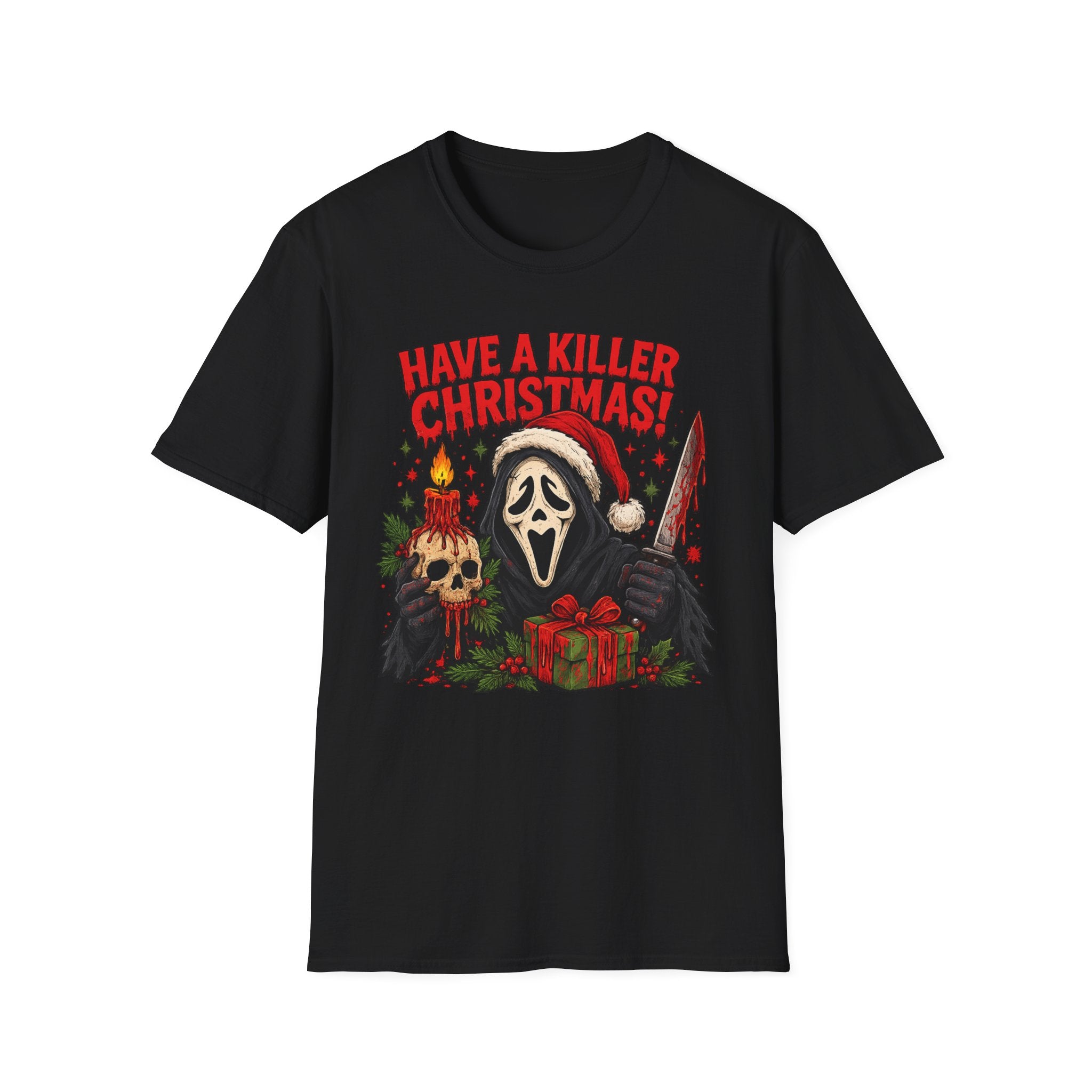 Have a Killer Christmas! Horror Santa T-Shirt — Funny Scream Mask Holiday Tee - Boo Crew Boutique