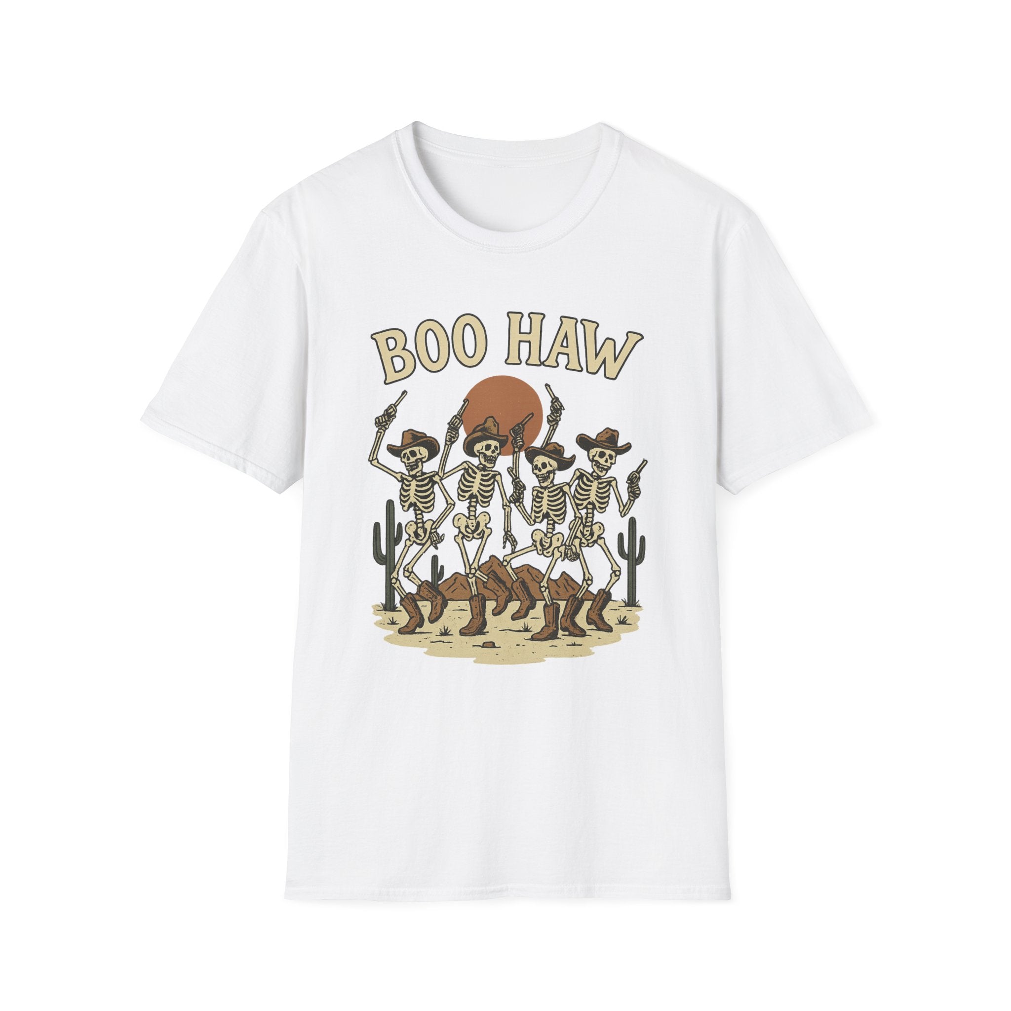 Boo Haw Skeleton Cowboys T-Shirt — Halloween Western Skeleton Dance Tee