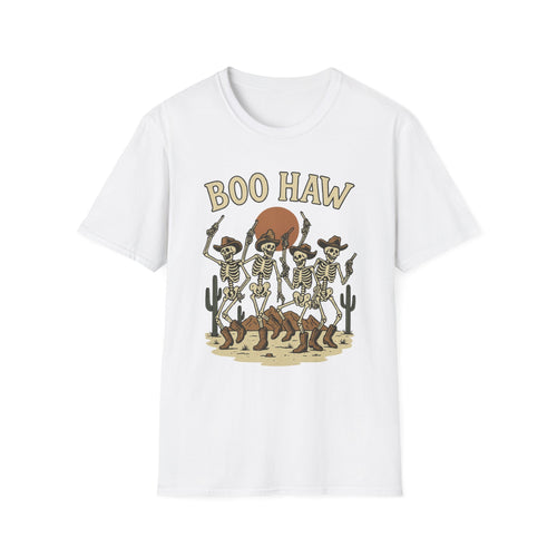 Boo Haw Skeleton Cowboys T-Shirt — Halloween Western Skeleton Dance Tee