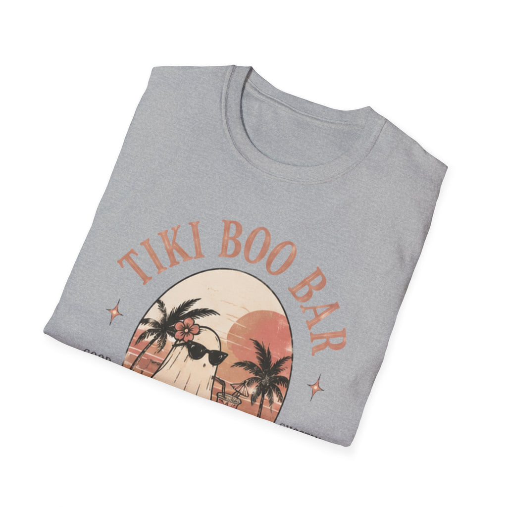 Tiki Boo Bar Vintage Beach Ghost Graphic Tee - Boo Crew Boutique