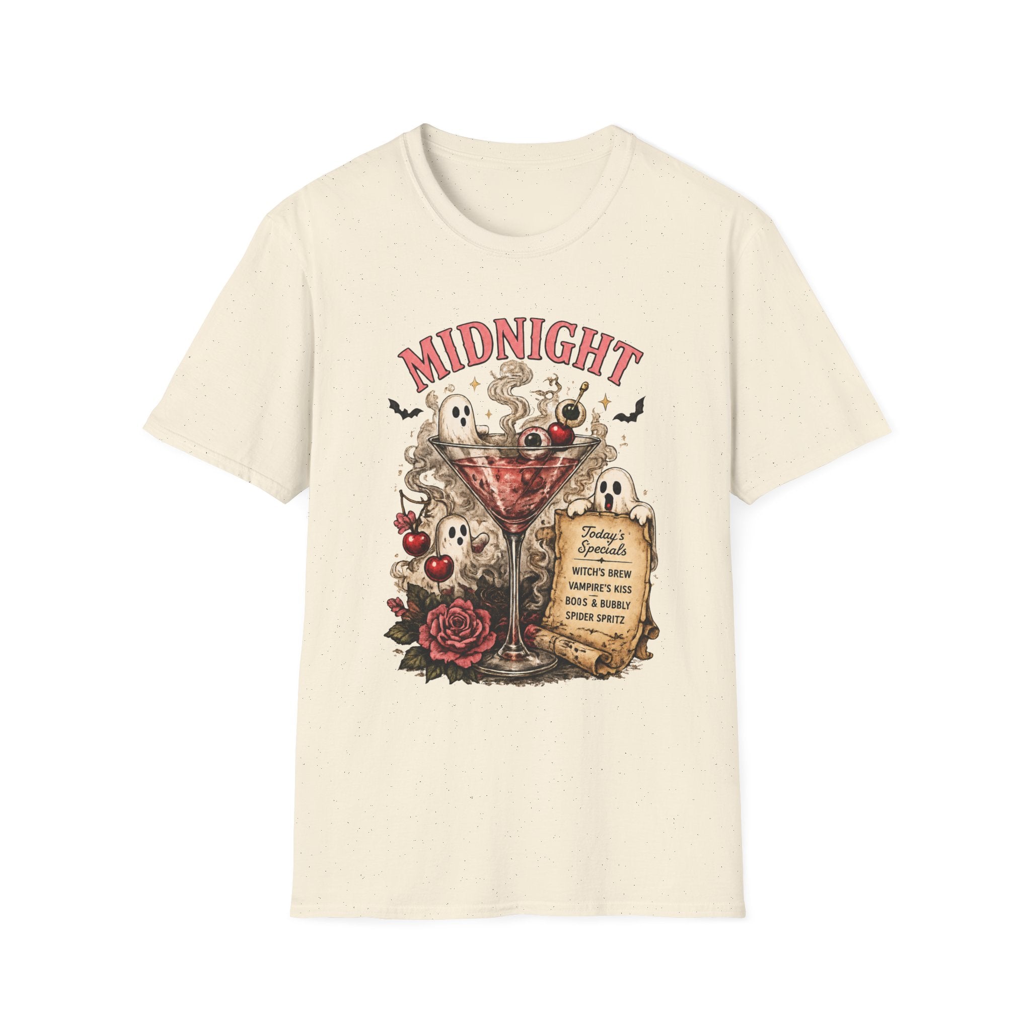 Midnight Spirits T-Shirt — Halloween Ghost Cocktail Graphic Tee - Boo Crew Boutique