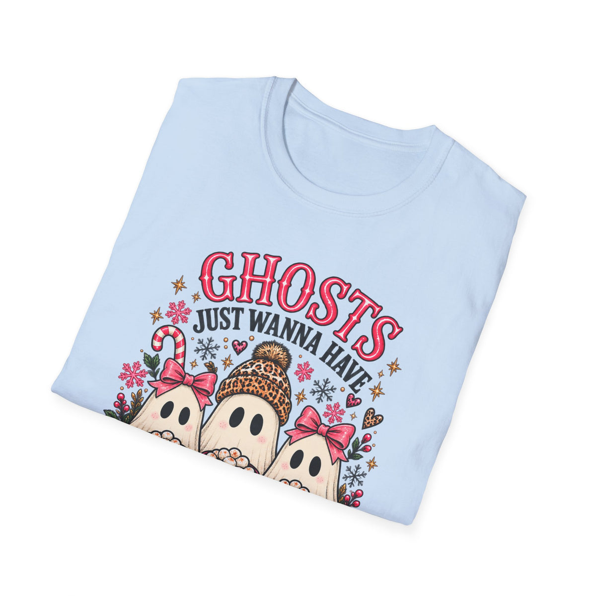 Ghosts Just Wanna Have Cocoa Halloween Christmas Tee - Boo Crew Boutique