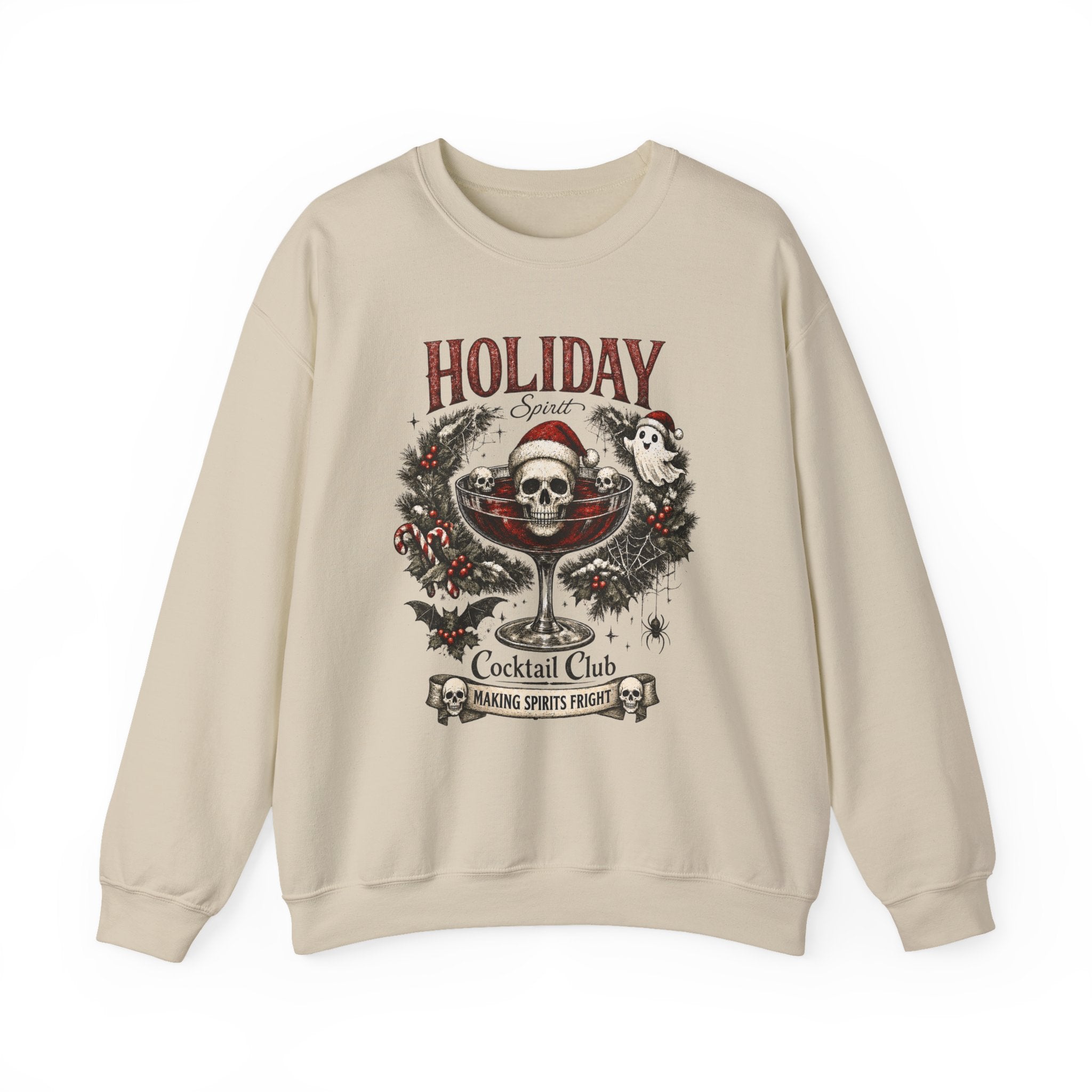 Holiday Cocktail Club Sweatshirt | Spooky Christmas Cocktail Sweatshirt - Boo Crew Boutique
