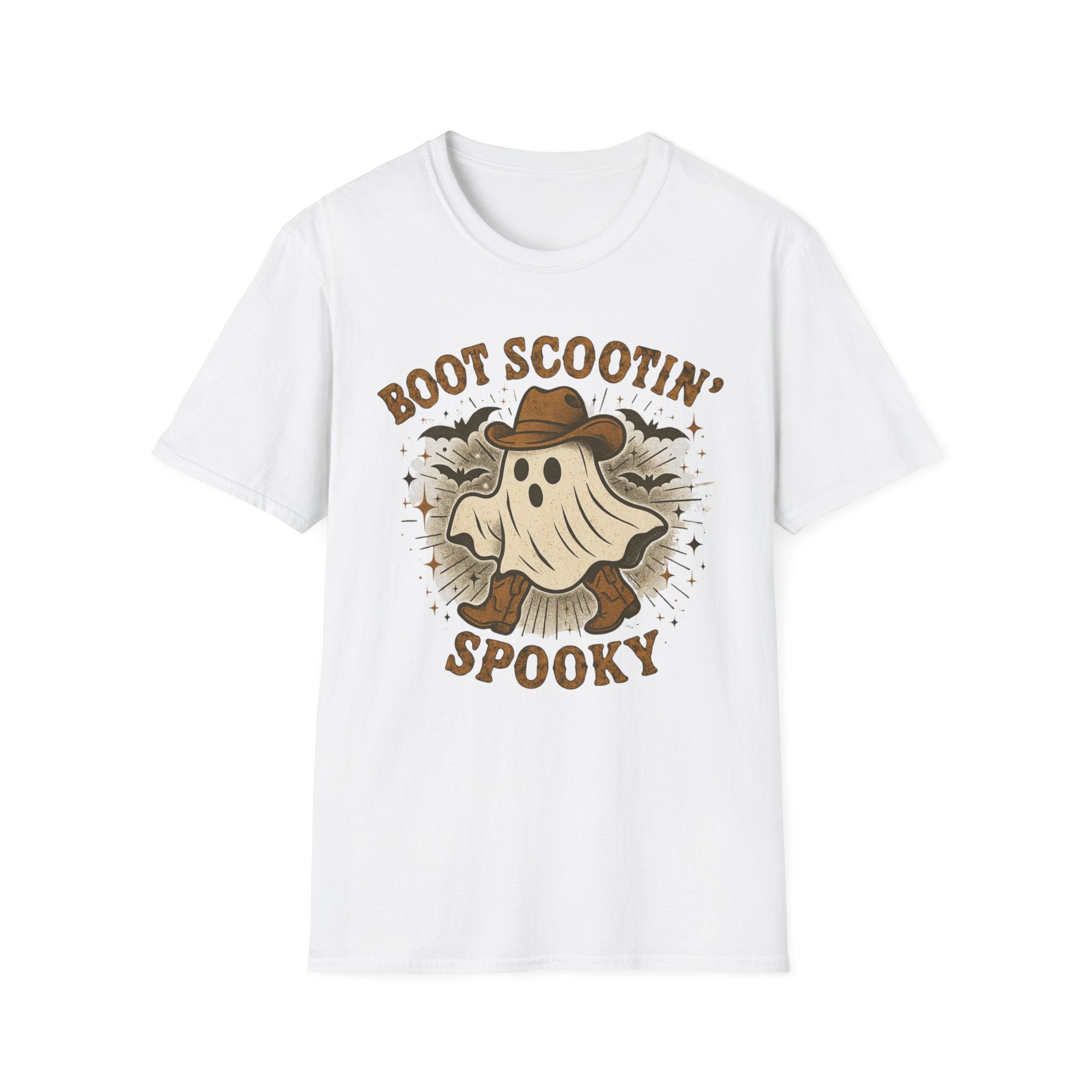 Halloween Western Ghost T-Shirt, Funny Costume Tee, Spooky Shirt, Halloween Apparel, Boot Scootin' Spooky