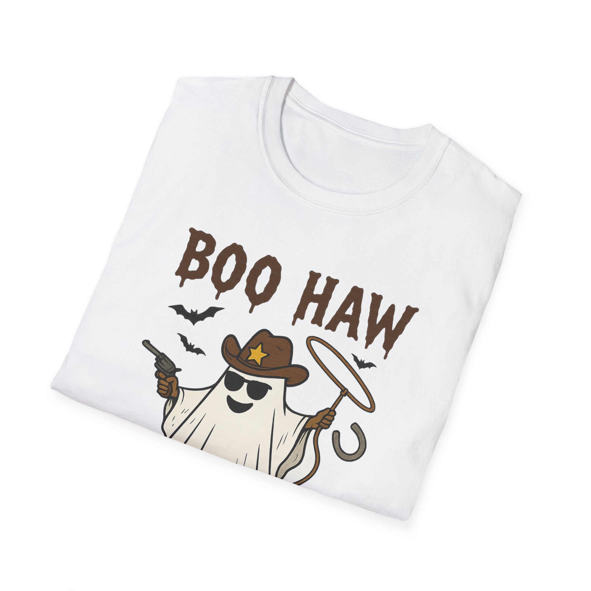 Boo Haw Cowboy Ghost T-Shirt — Funny Halloween Western Tee