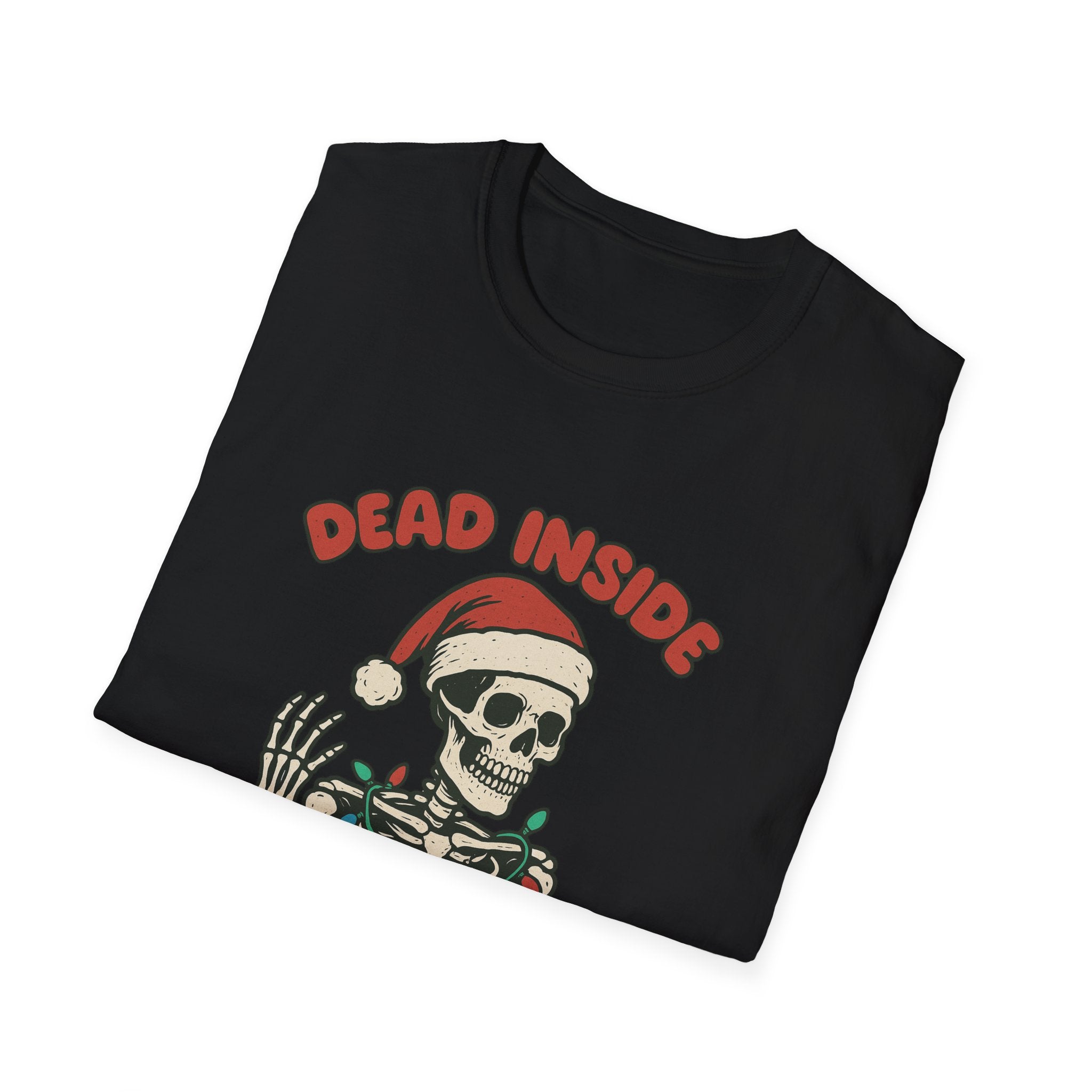 Christmas Holiday Skeleton T-Shirt, Casual Tee, Unisex Humor Shirt, Christmas Gift, Gothic Style, Halloween, Chill Vibe