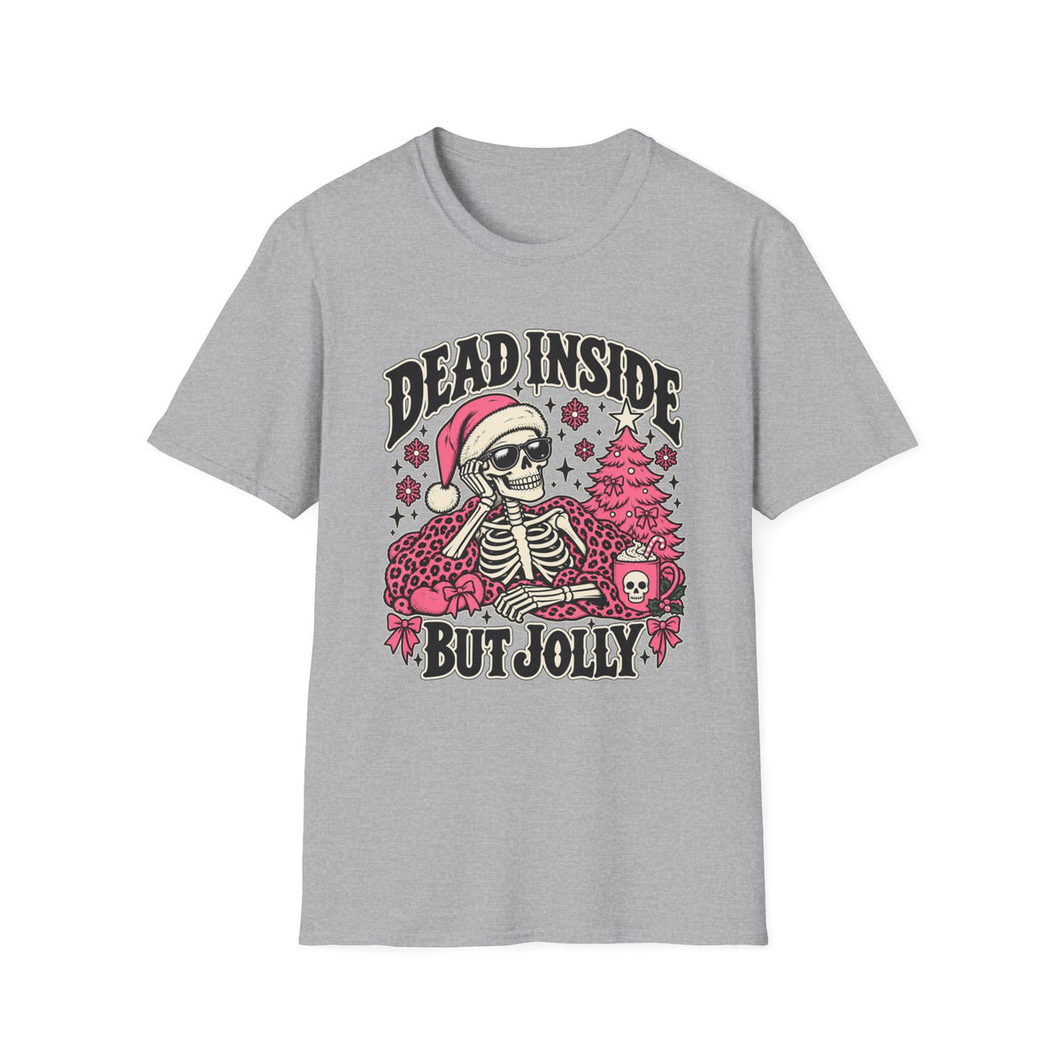 Jolly to the Bone Skeleton Christmas Tee - Boo Crew Boutique