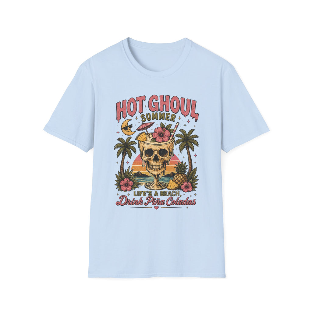 Tropical Skull Beach Vintage Graphic Tee - Boo Crew Boutique