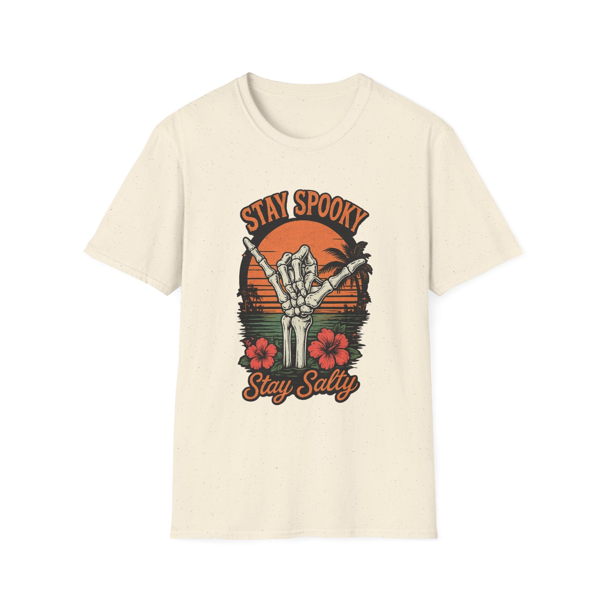 Stay Spooky Stay Salty T-Shirt — Skeleton Hand Beach Vibes Halloween Tee - Boo Crew Boutique