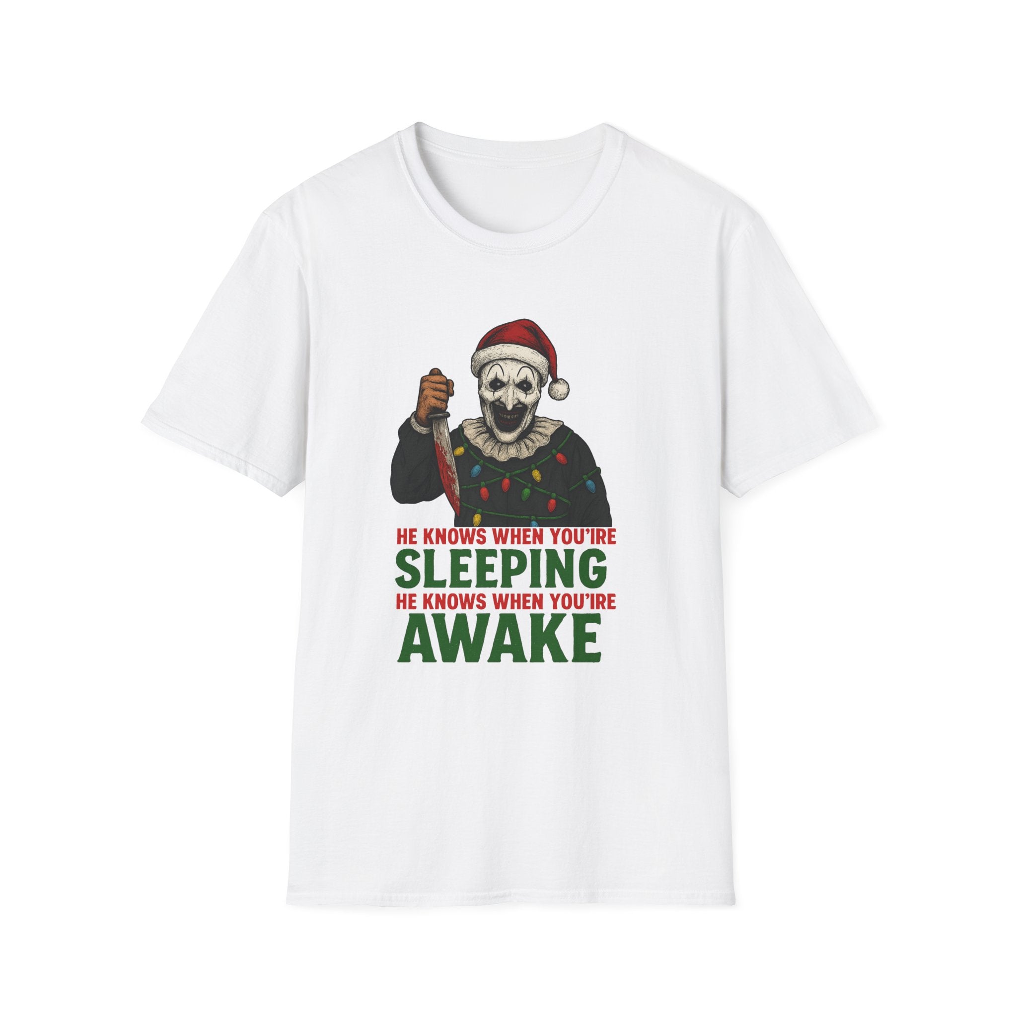 Terrifier Christmas T-Shirt, Christmas Gift, Funny Tee, Santa Vibe, Christmas Horror, Unisex Apparel, Cool Holiday Shirt