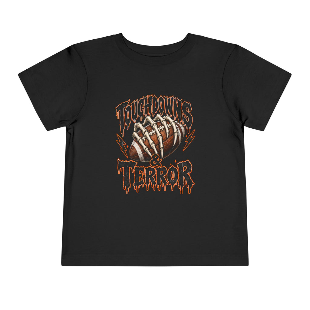 Toddler Tee — "Touchdowns & Terror" Football Graphic
