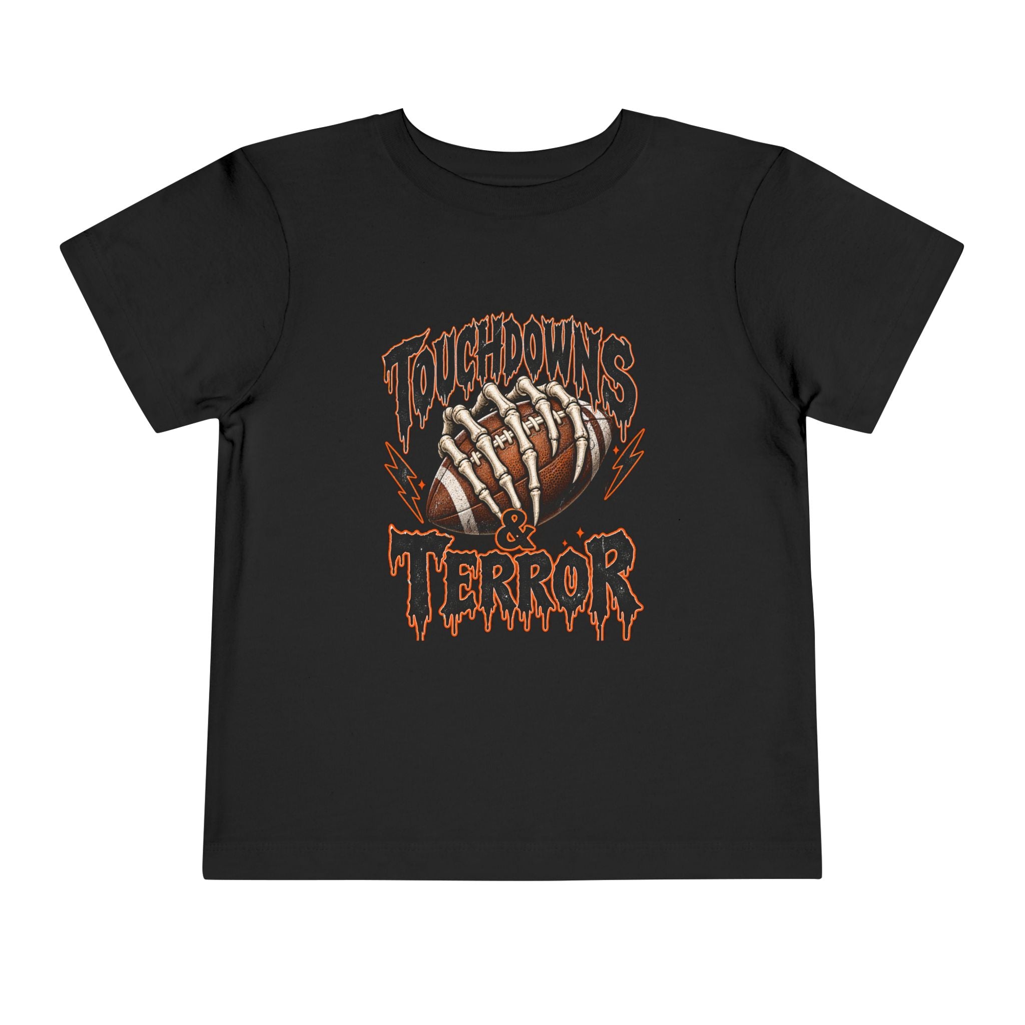 Toddler Tee — "Touchdowns & Terror" Football Graphic
