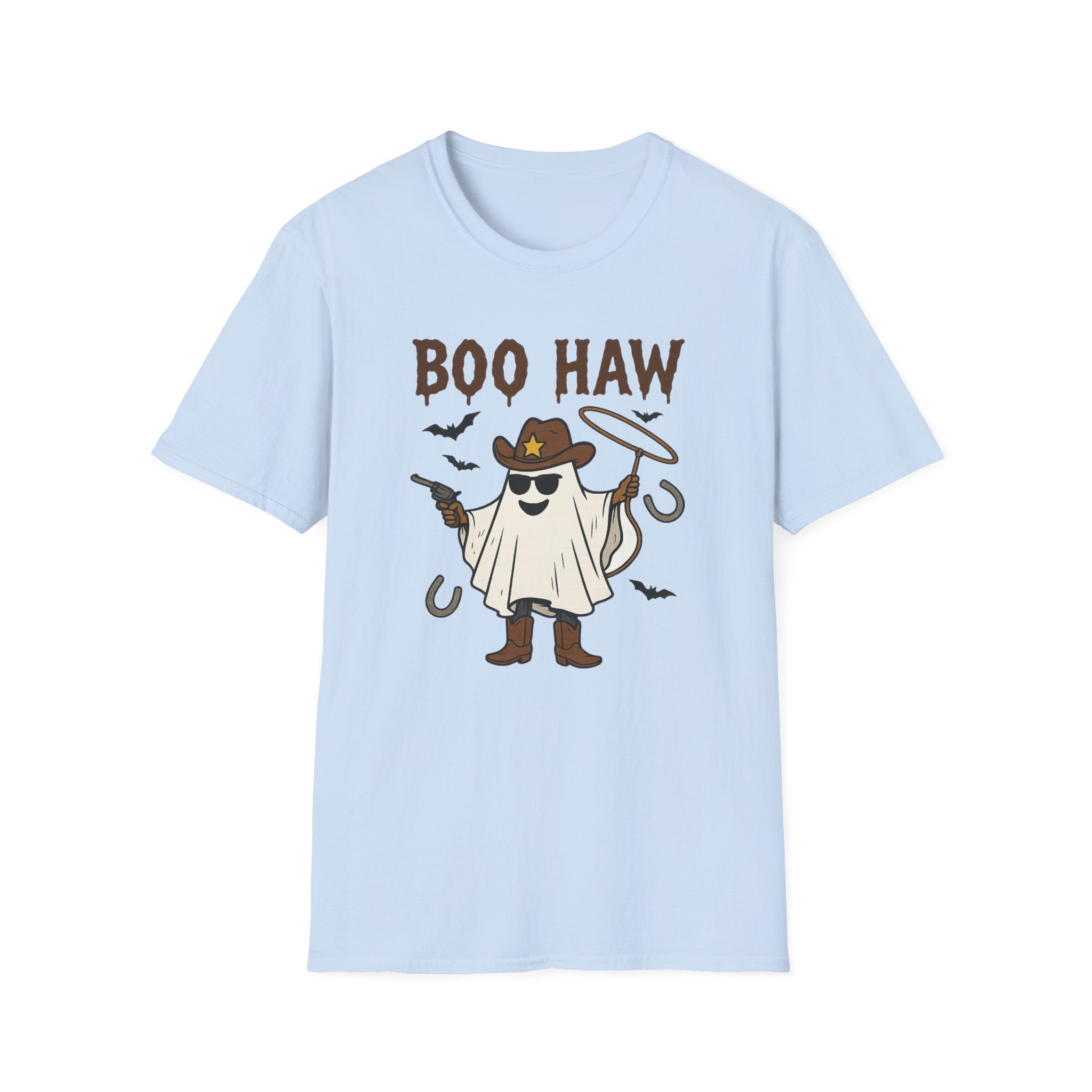 Boo Haw Cowboy Ghost T-Shirt — Funny Halloween Western Tee