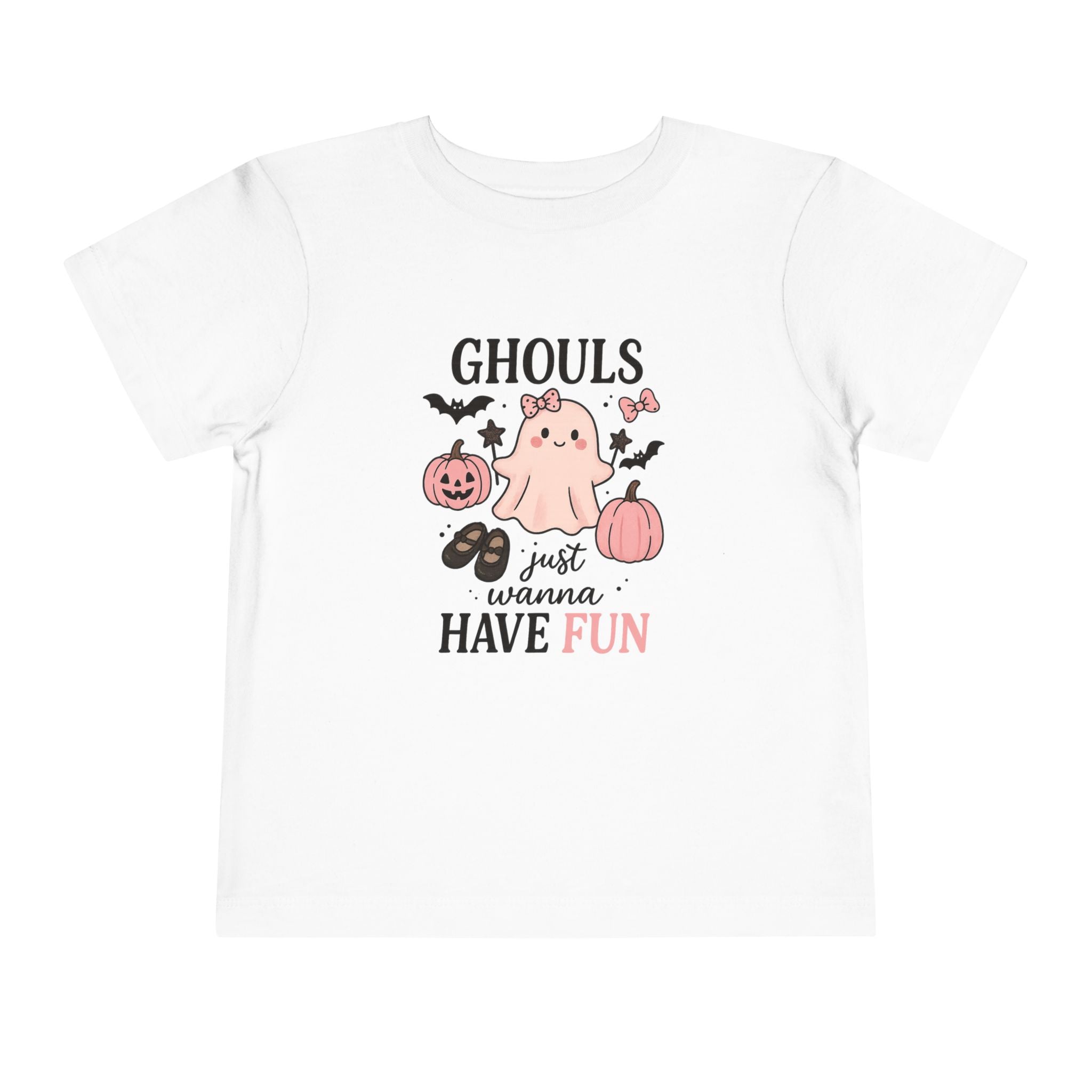 Toddler Halloween Tee - "Ghouls Just Wanna Have Fun" Cute Ghost & Pumpkins