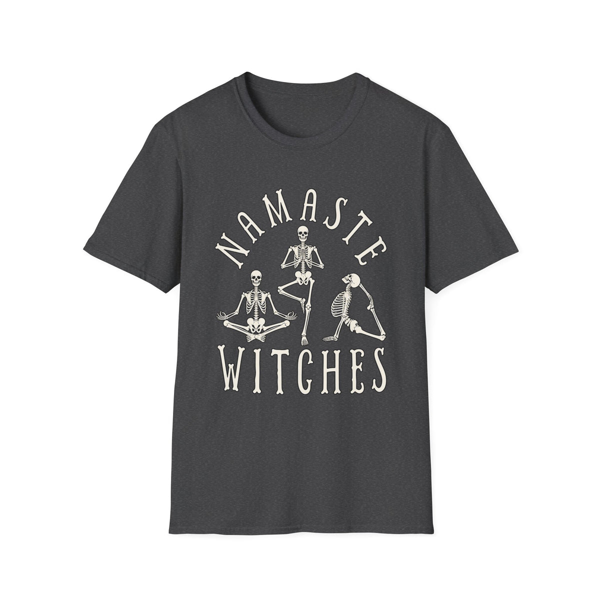 Namaste Witches T-Shirt — Skeleton Yoga Witch Tee - Boo Crew Boutique