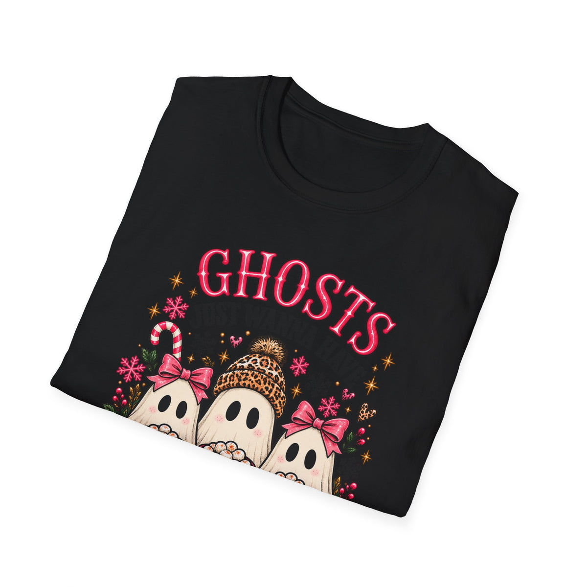 Ghosts Just Wanna Have Cocoa Halloween Christmas Tee - Boo Crew Boutique