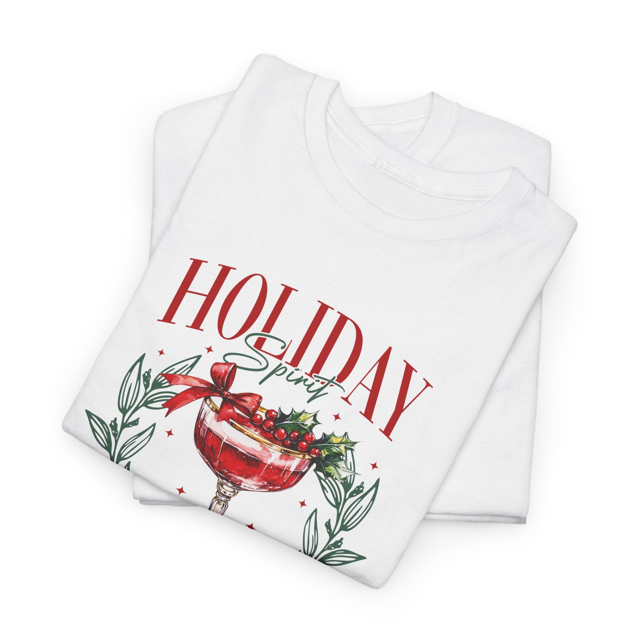 Holiday Cocktail Club T-Shirt | Christmas wreath margarita, festive cocktail tee