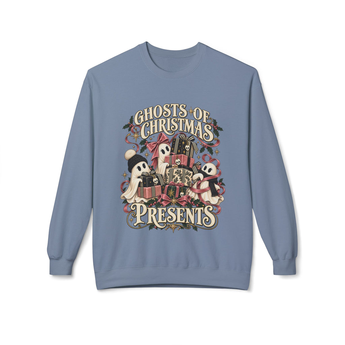 Ghosts of Christmas Presents Holiday Crewneck Sweatshirt - Boo Crew Boutique