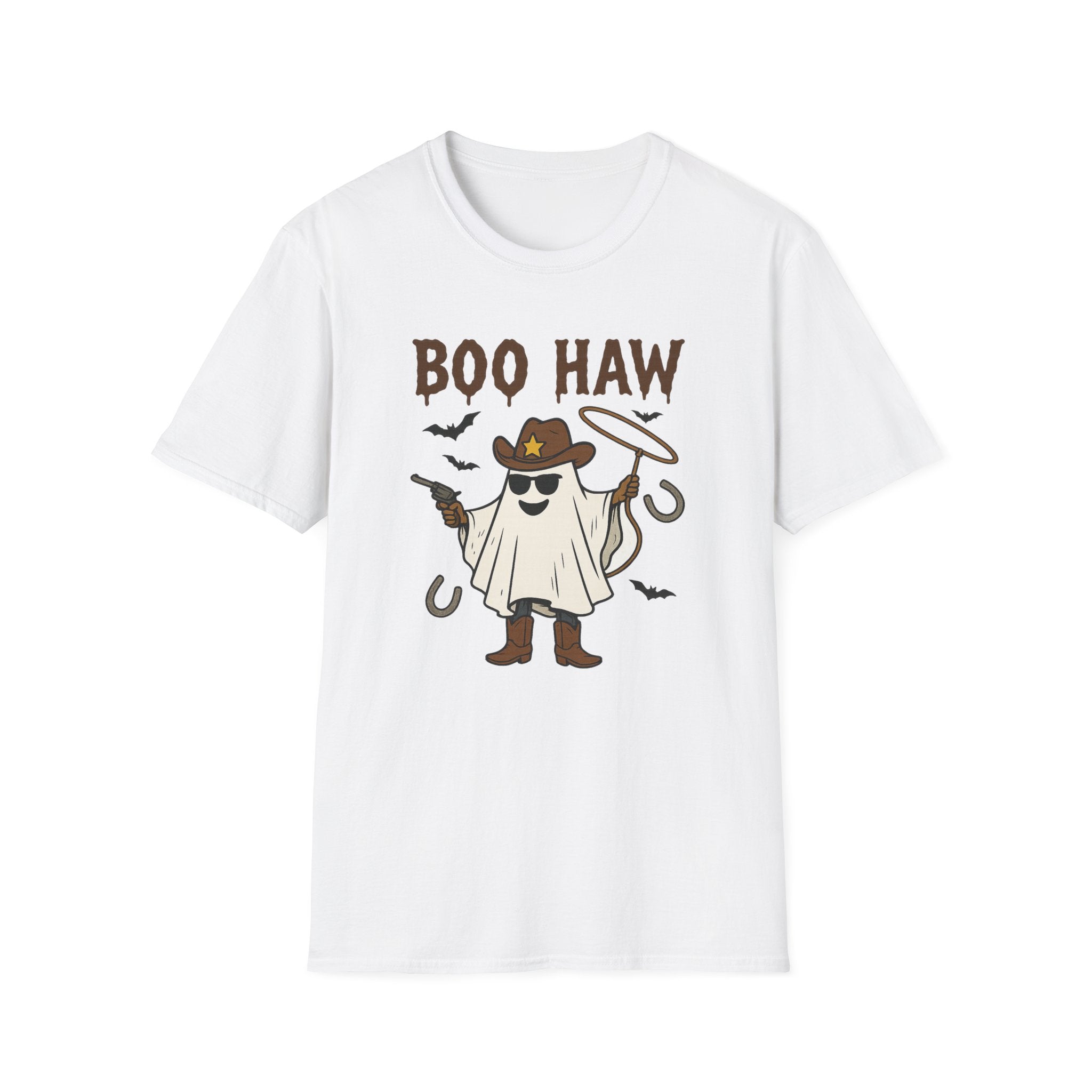 Boo Haw Cowboy Ghost T-Shirt — Funny Halloween Western Tee