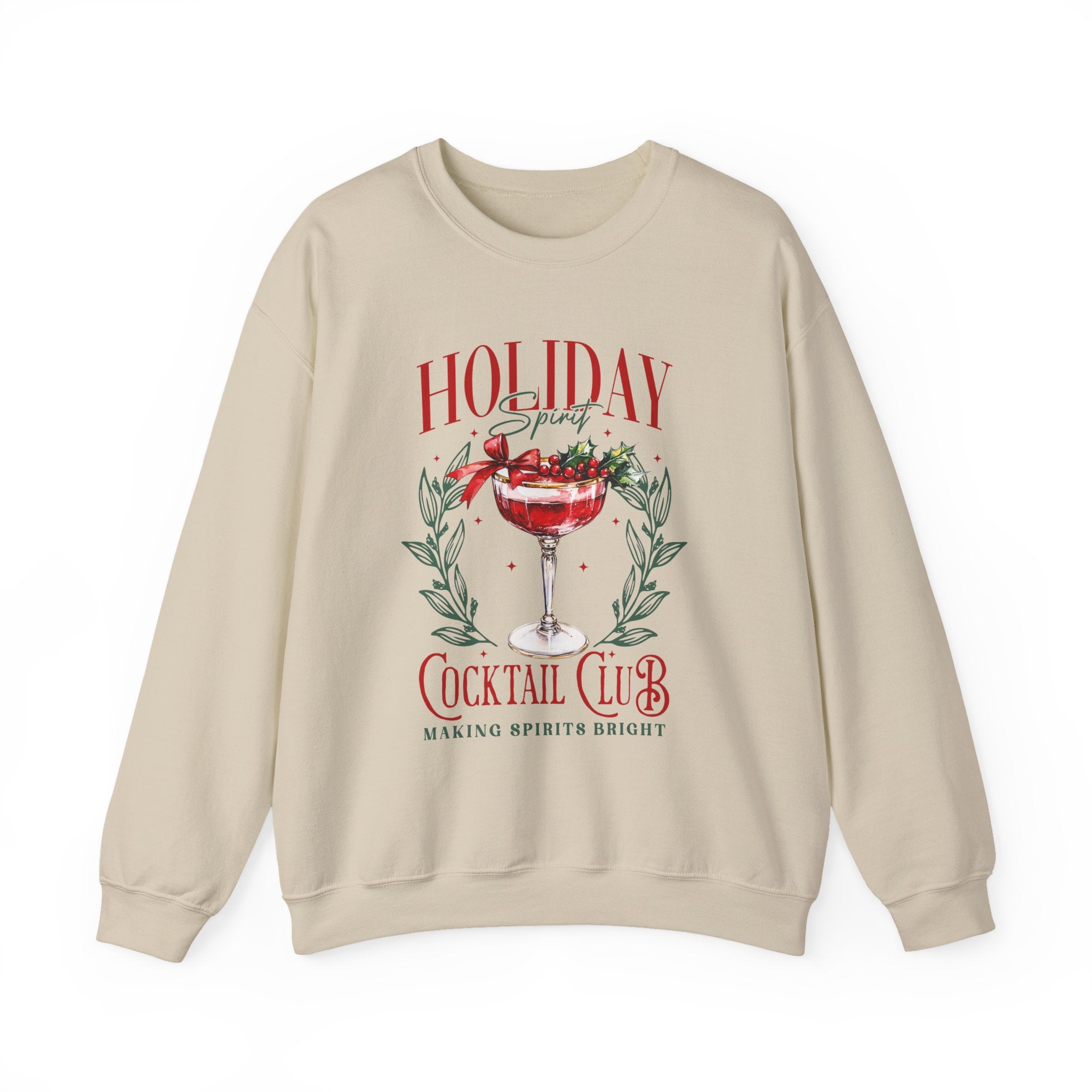 Holiday Cocktail Club Sweatshirt, Christmas Jumper, Festive Winter Top, Xmas Party Shirt, Seasonal Pullover, Celebration Apparel