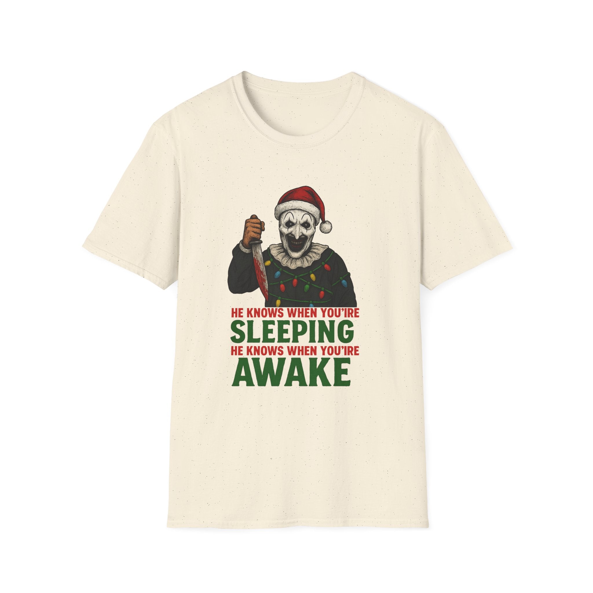 Terrifier Christmas T-Shirt, Christmas Gift, Funny Tee, Santa Vibe, Christmas Horror, Unisex Apparel, Cool Holiday Shirt