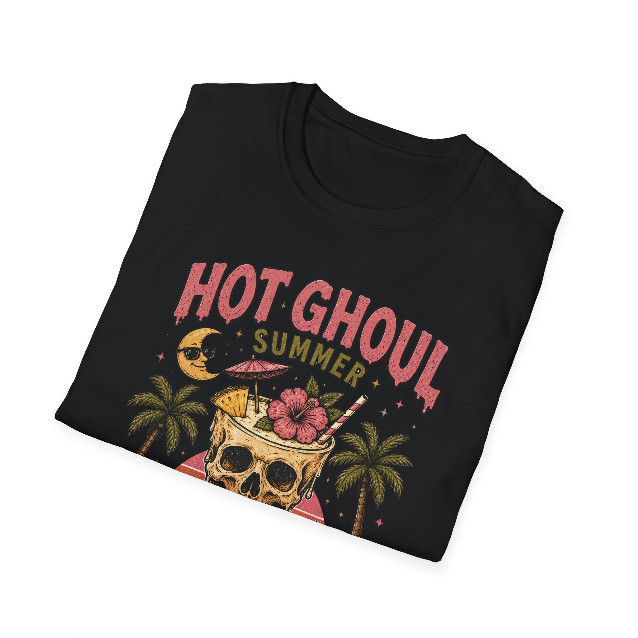 Tropical Skull Beach Vintage Graphic Tee - Boo Crew Boutique