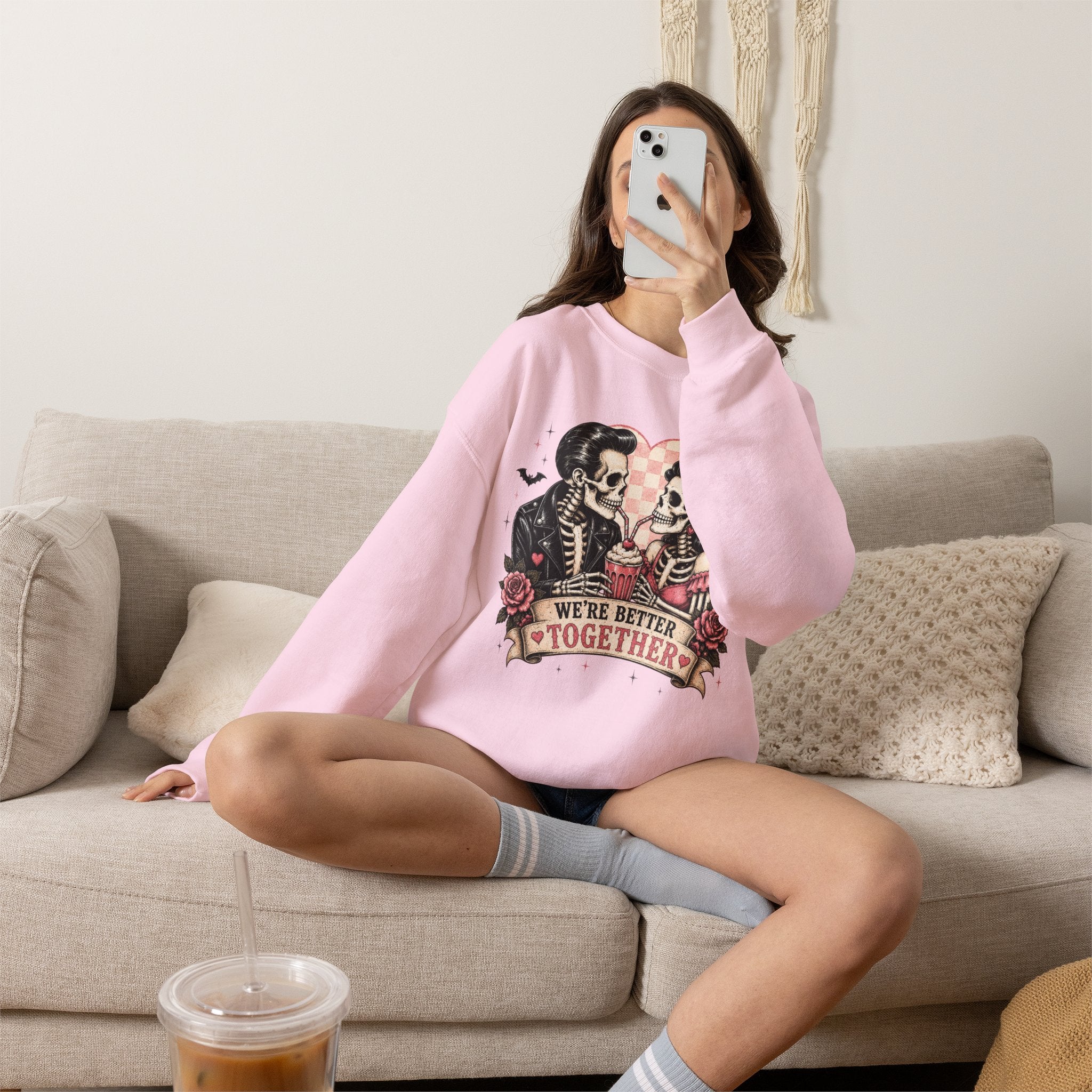 Skeleton Couple 'We're Better Together' Sweatshirt