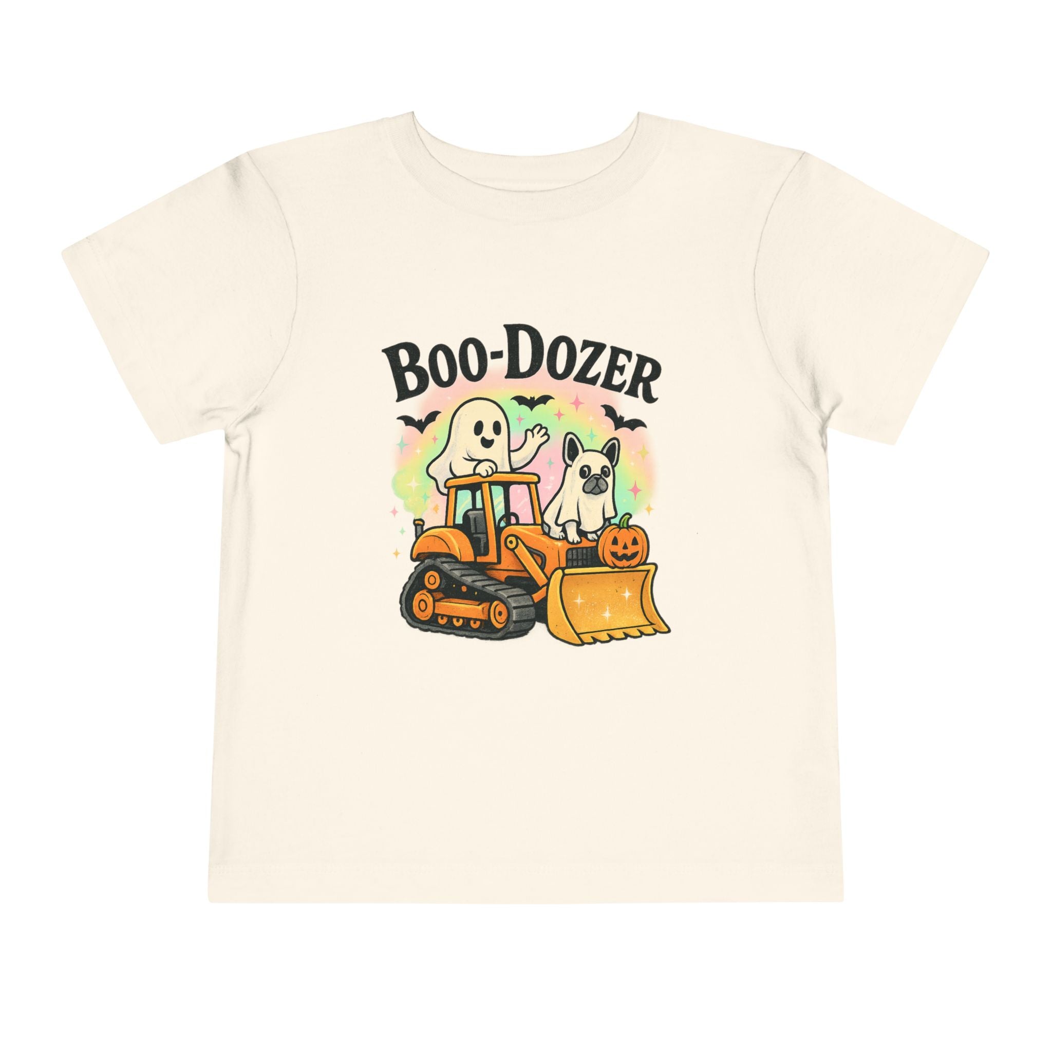 Boo-Dozer Halloween Toddler Tee, Cute Ghosts & Tractor Shirt, Kids Halloween Costume Top, Spooky Fun Apparel, Toddler Gift