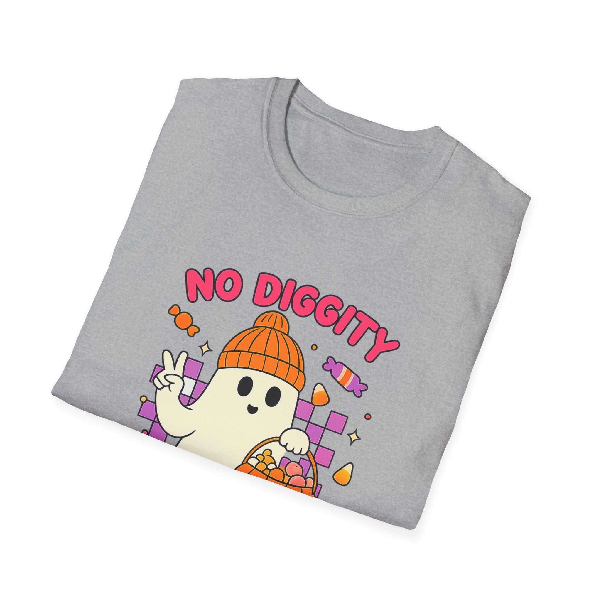 Halloween Ghost T-Shirt — "No Diggity" Cute Retro Candy Design