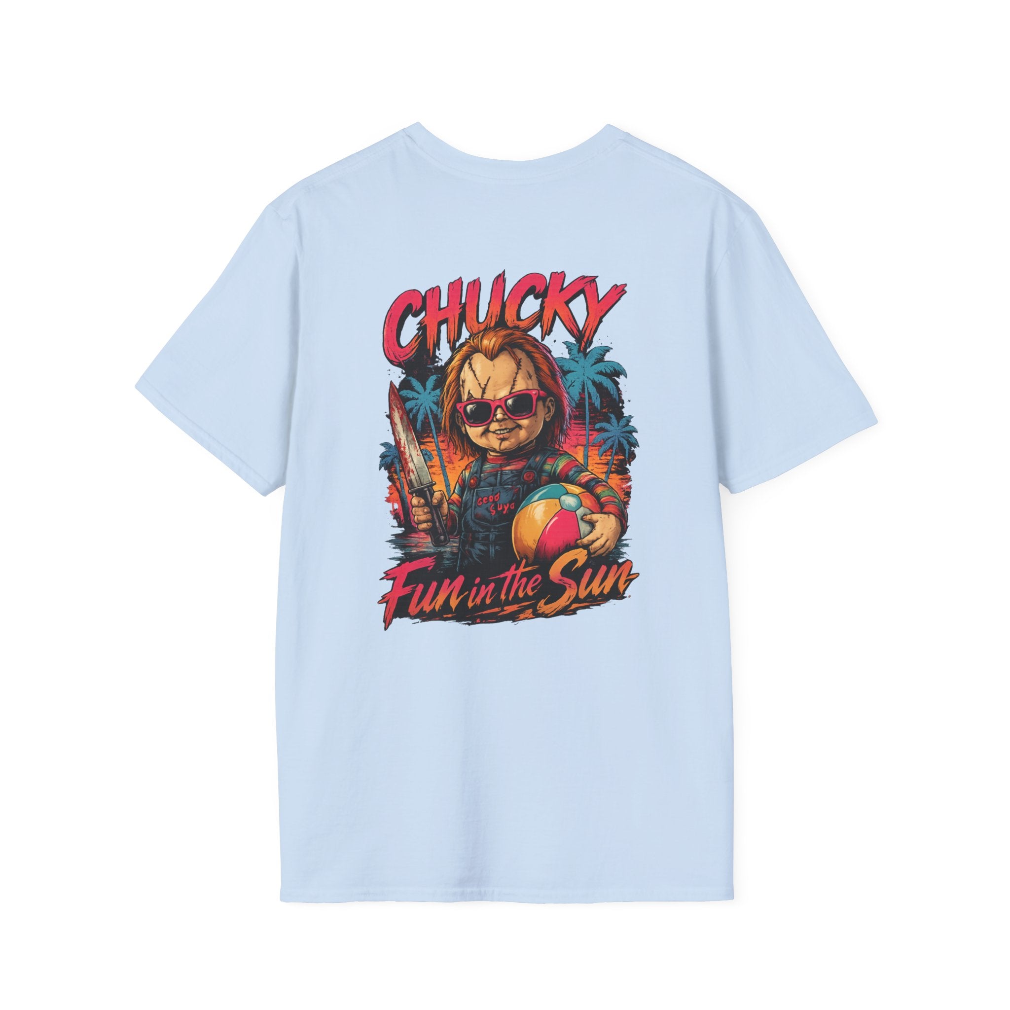 Chucky "Wanna Play?" Back Print Horror T-Shirt - Boo Crew Boutique