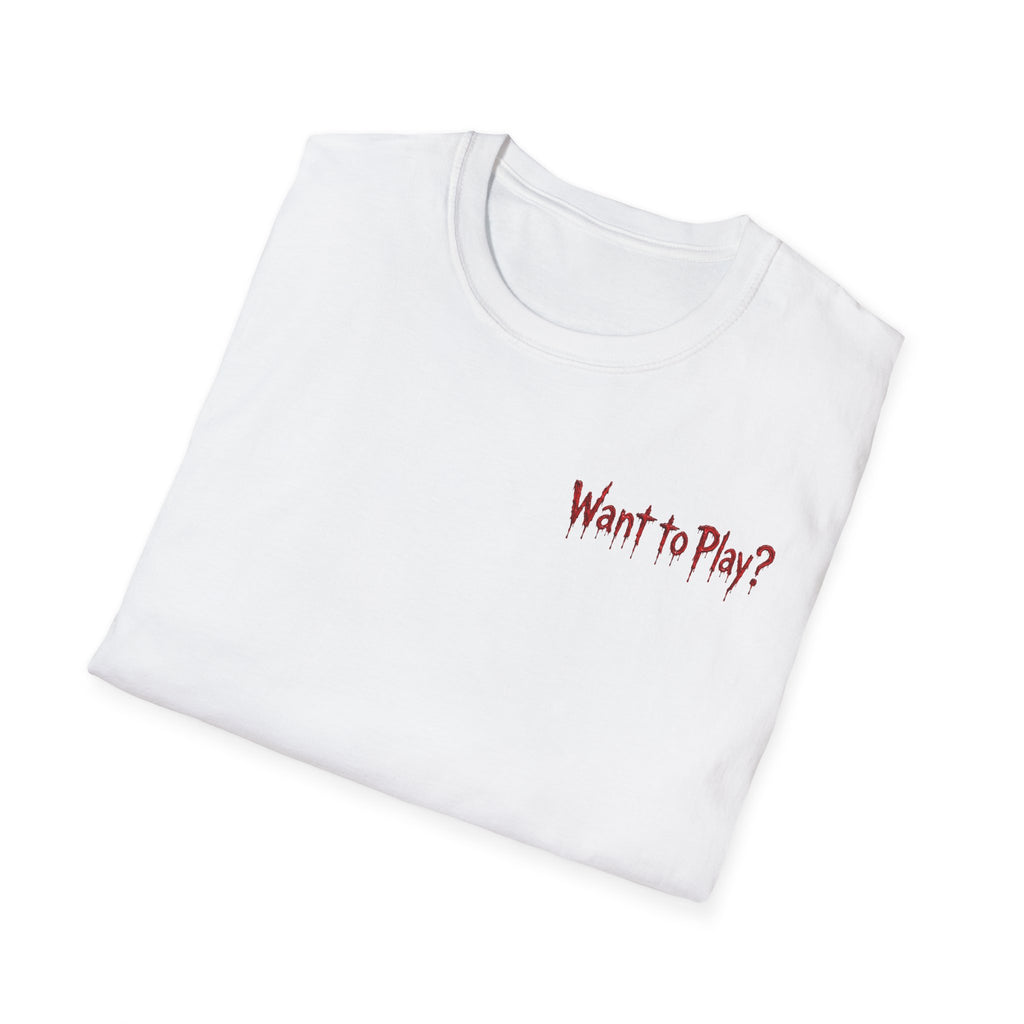 Chucky "Wanna Play?" Back Print Horror T-Shirt - Boo Crew Boutique