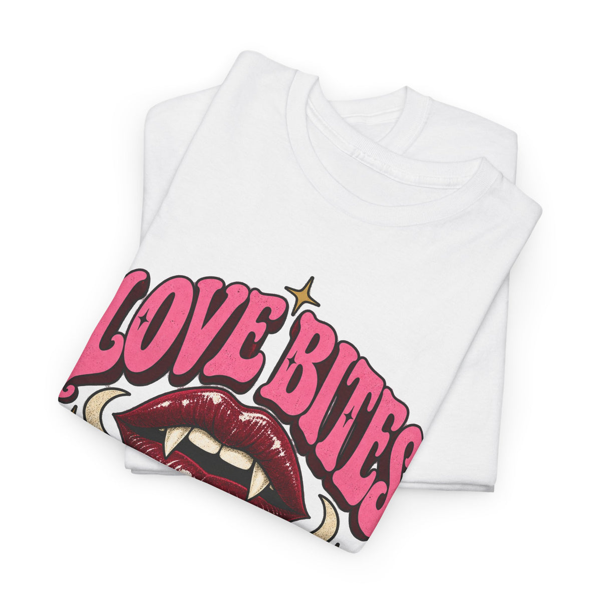 Love Bites Tee - Retro Vampire Lips & Cherries Graphic Shirt