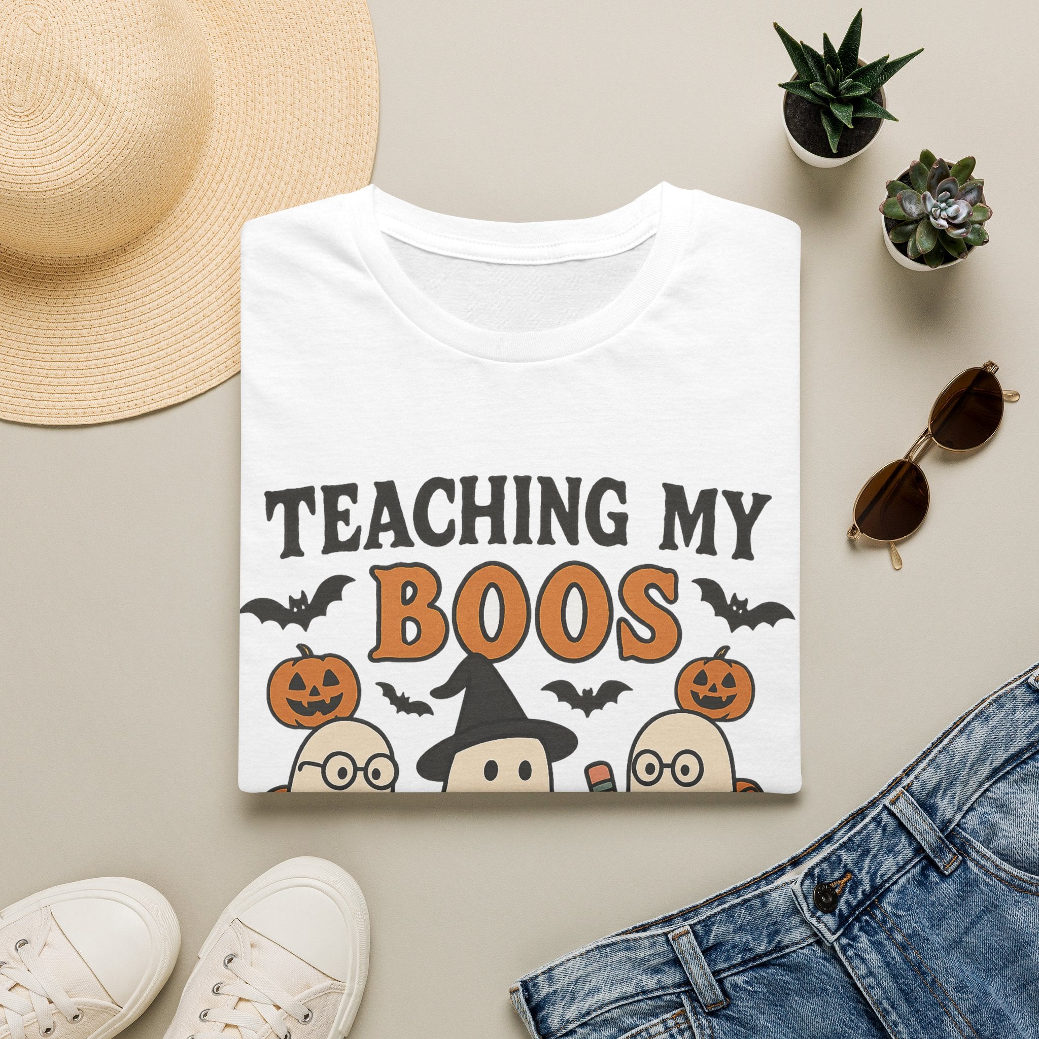 Teacher Halloween T-Shirt — "Teaching My Boos" Cute Ghosts & Pumpkins Tee - Boo Crew Boutique