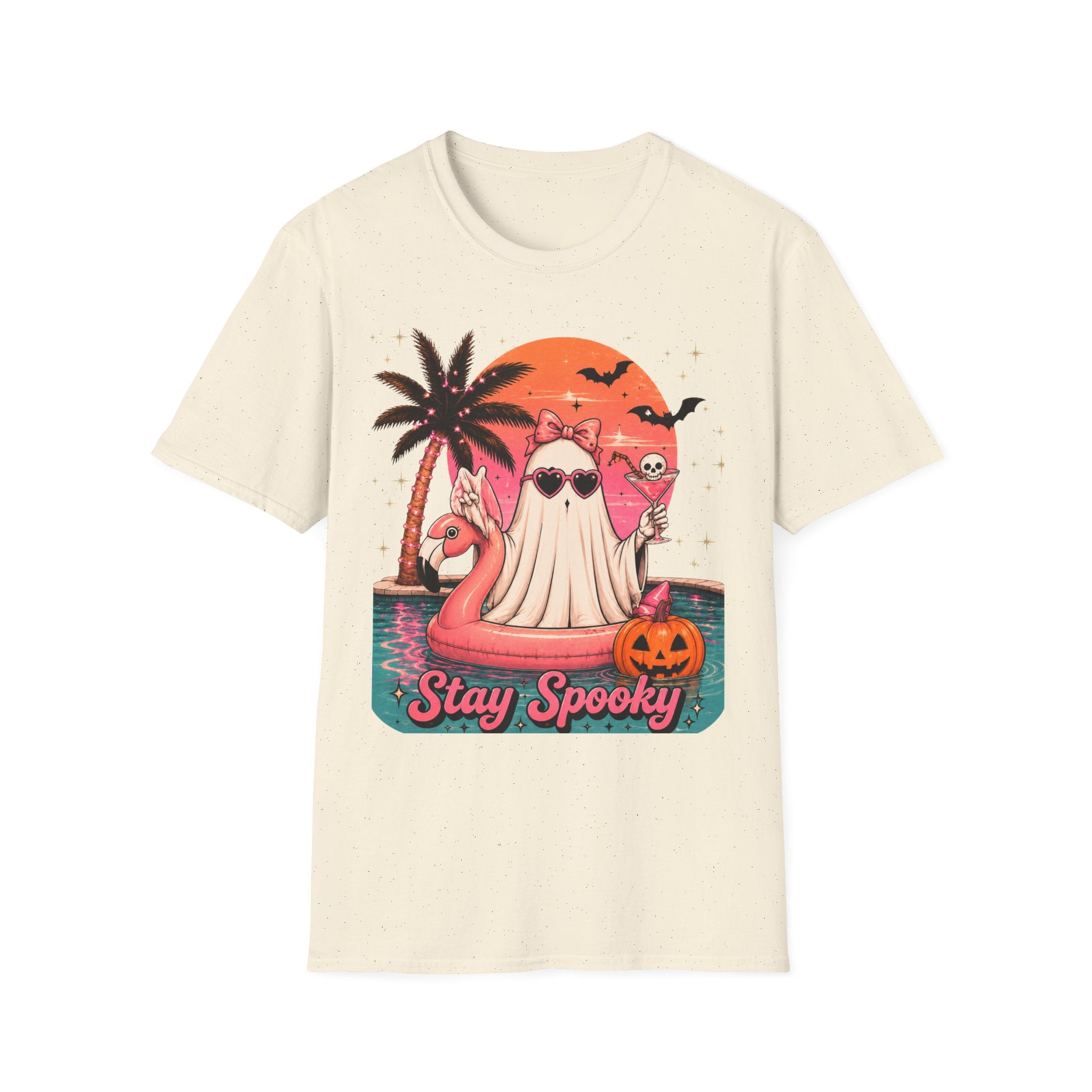 Stay Spooky Ghost Tee — Cute Retro Palm Beach Halloween T-Shirt - Boo Crew Boutique