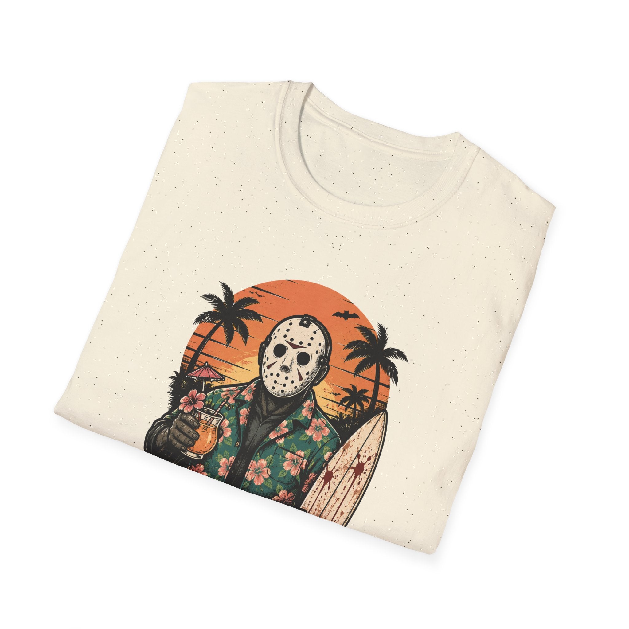 Camp Crystal Beach Club T-Shirt — Vintage Jason Horror Surf Tee - Boo Crew Boutique