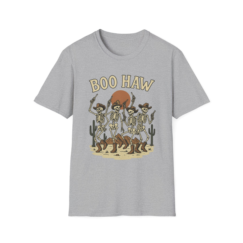 Boo Haw Skeleton Cowboys T-Shirt — Halloween Western Skeleton Dance Tee