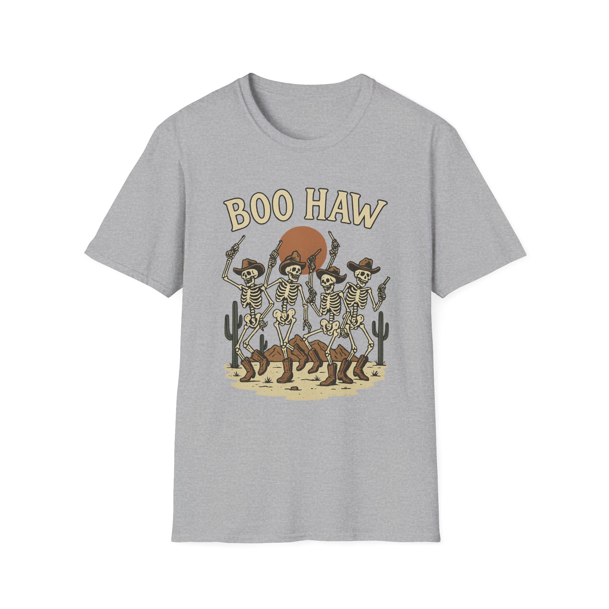Boo Haw Skeleton Cowboys T-Shirt — Halloween Western Skeleton Dance Tee