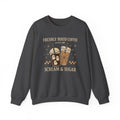 Spooky Coffee Sweatshirt, Halloween Crewneck, Cozy Unisex Sweatshirt, Gifts for Coffee Lovers, Fall Fashion, Ghostly Design
