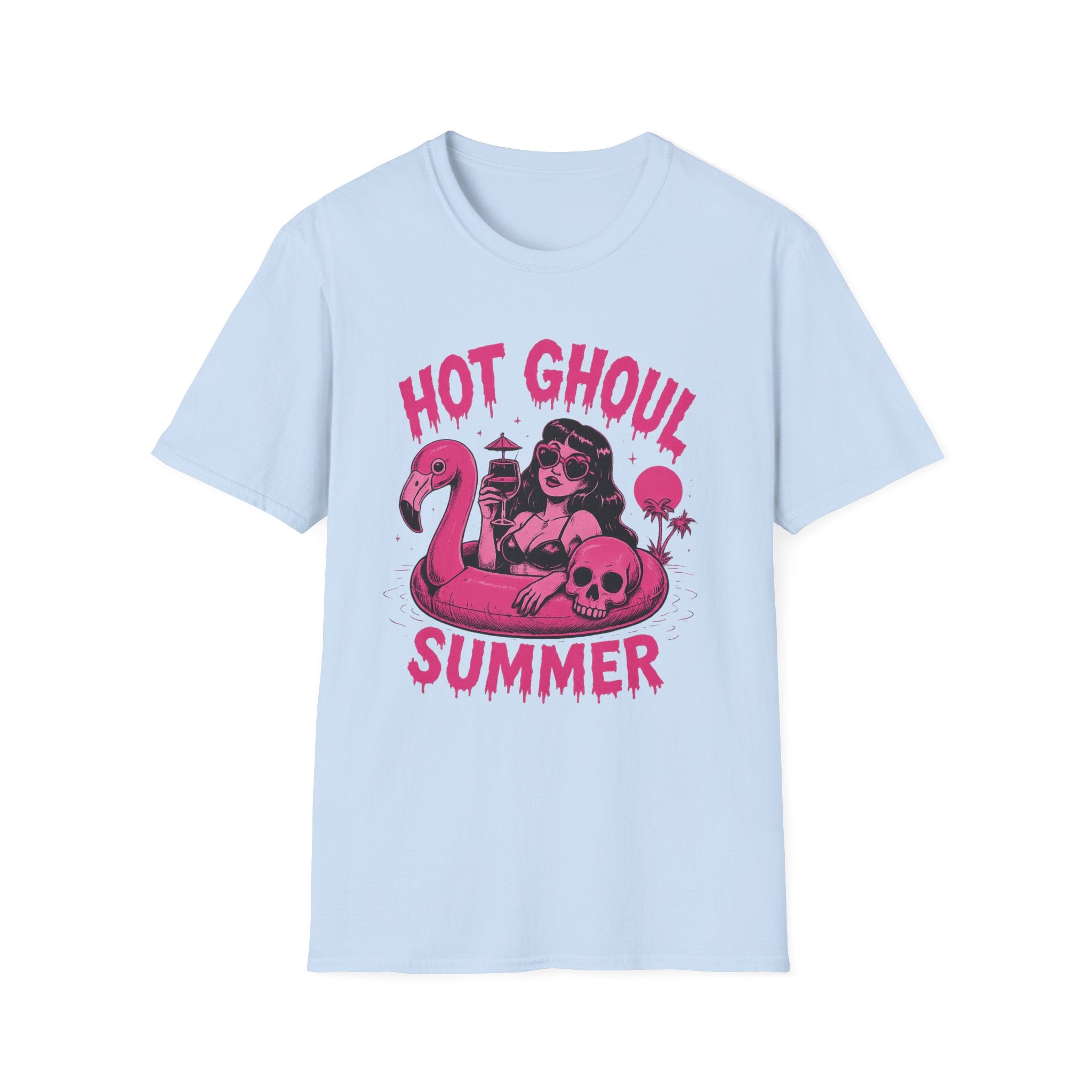 Hot Ghoul Summer T-Shirt — Retro Pink Halloween Beach Graphic - Boo Crew Boutique